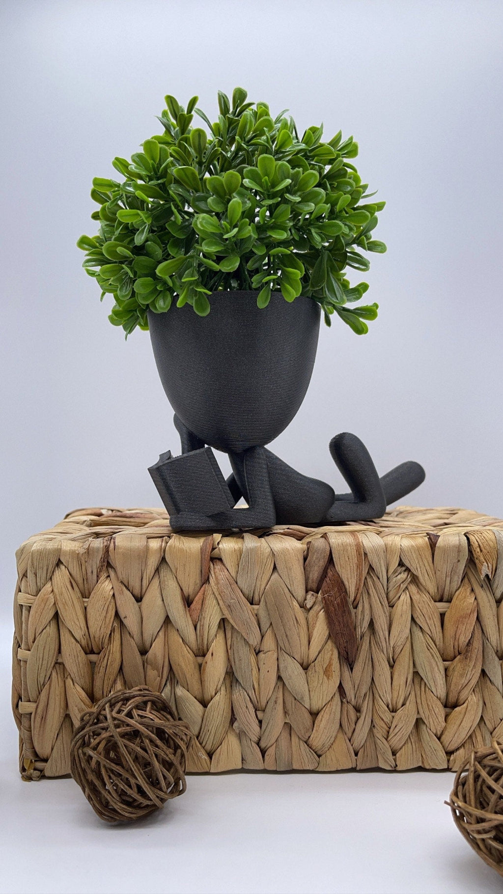 Planter Book Reader, People Planter - Small Plant Pot - 3d Printed Planter | Plant Stand | Book Nook