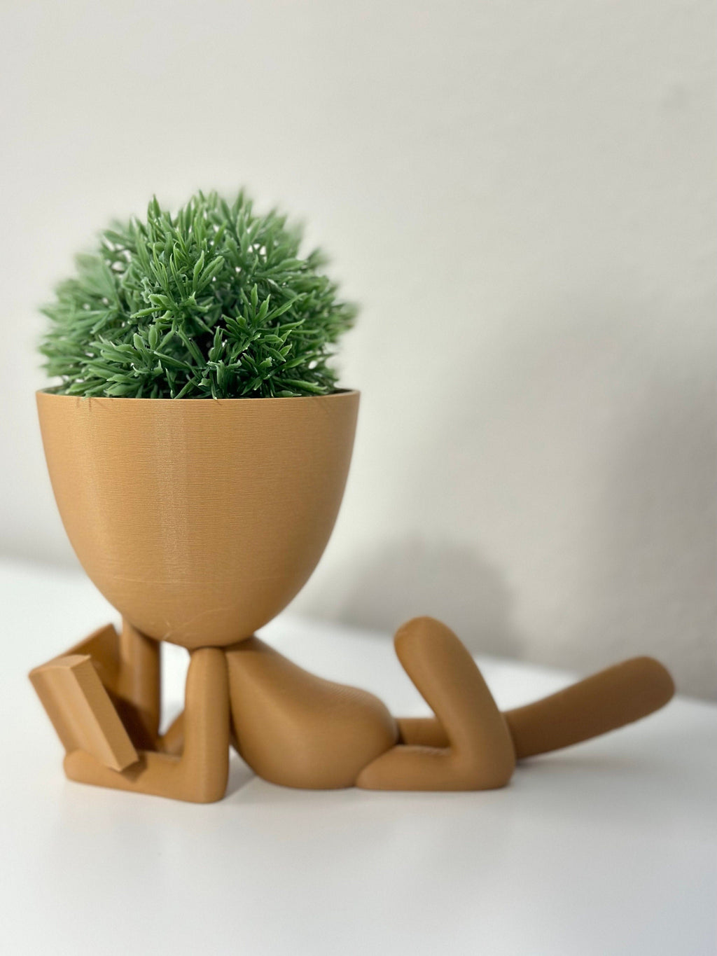 Planter Book Reader, People Planter - Small Plant Pot - 3d Printed Planter | Plant Stand | Book Nook