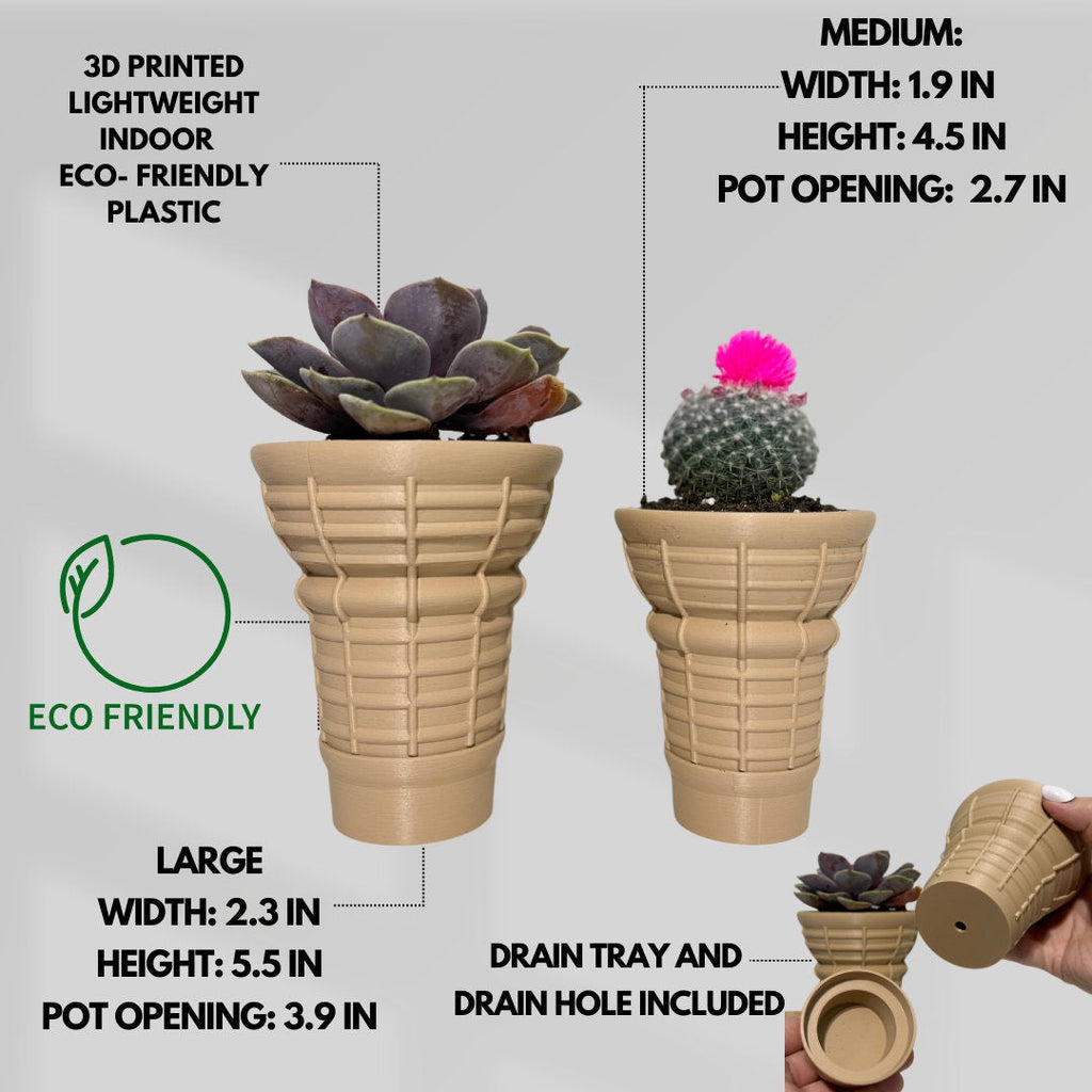 Ice Cream Planter - Pot With Drainage -  ice cream cone - Cute Planter - Ice Cream Decor - 3D Planter