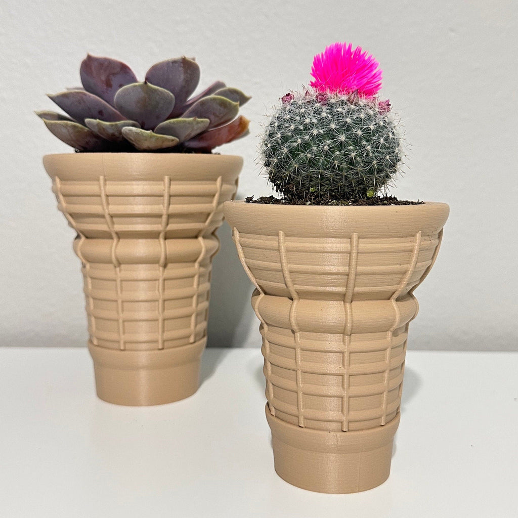 Ice Cream Planter - Pot With Drainage -  ice cream cone - Cute Planter - Ice Cream Decor - 3D Planter