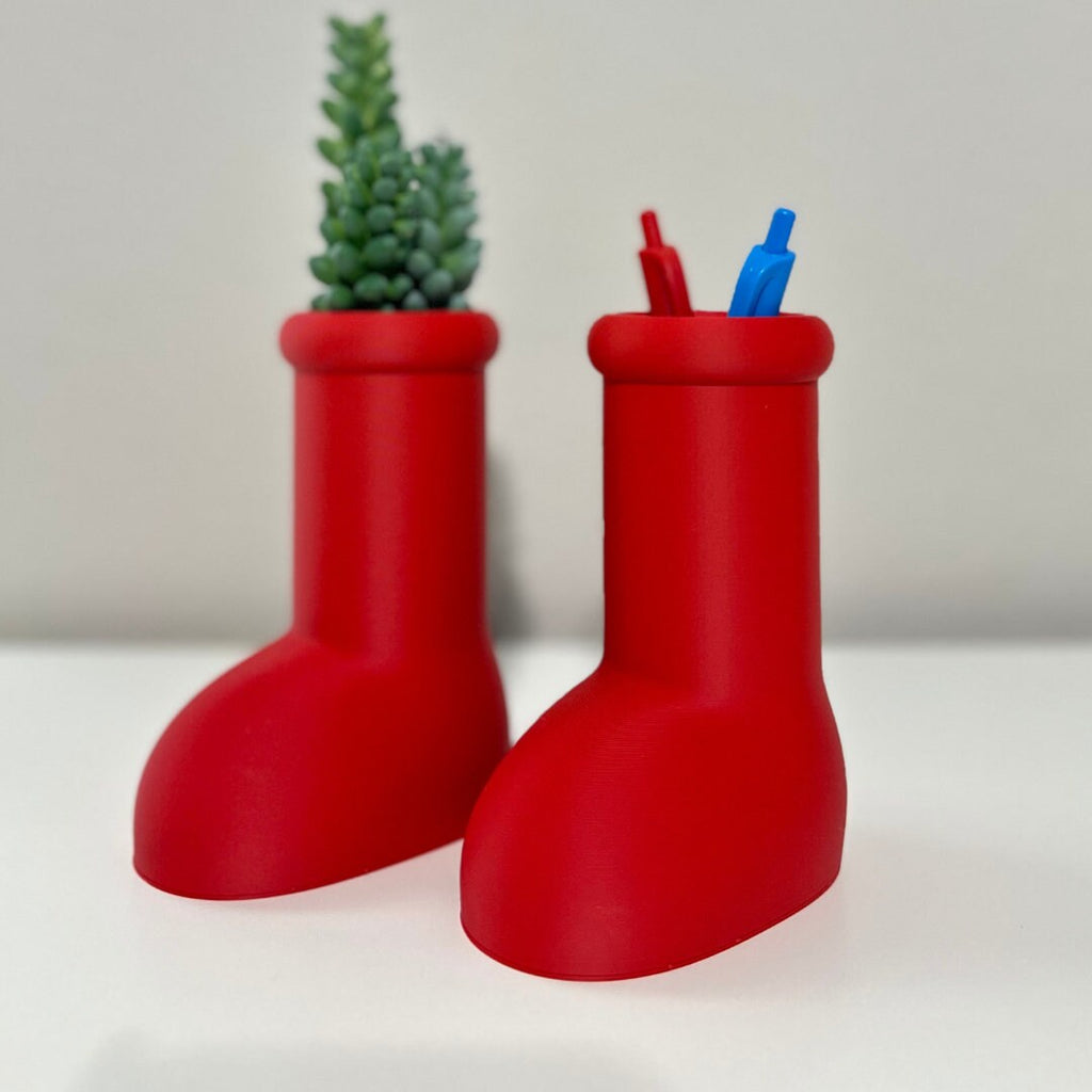 Pair of Big Red Boots - Pen and Pencil Cup Holder - Home decor - Cartoon Boots - 3D Printed