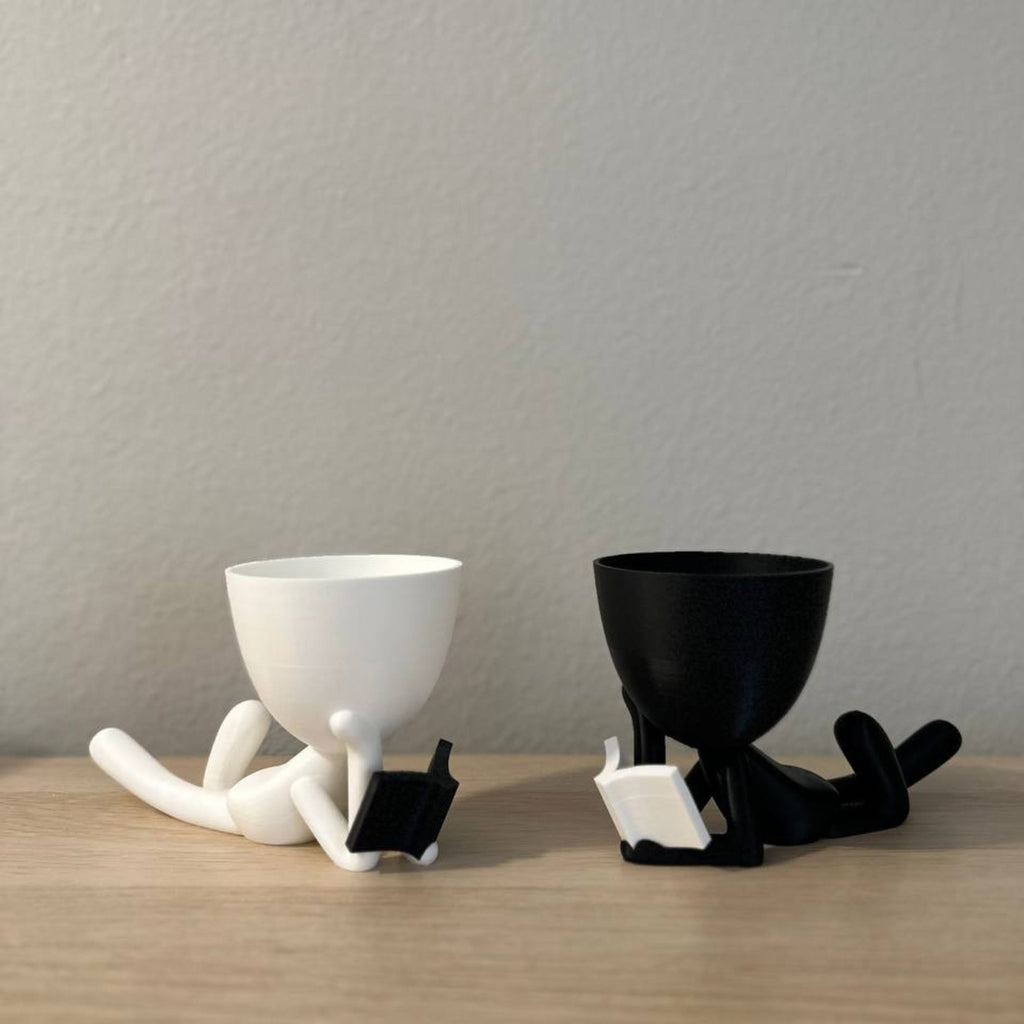 People Planter Book Reader - Pots With Drainage - People Planter pot - Suculenta Planter - Book Ends - Plant Pot Gift Reading Book