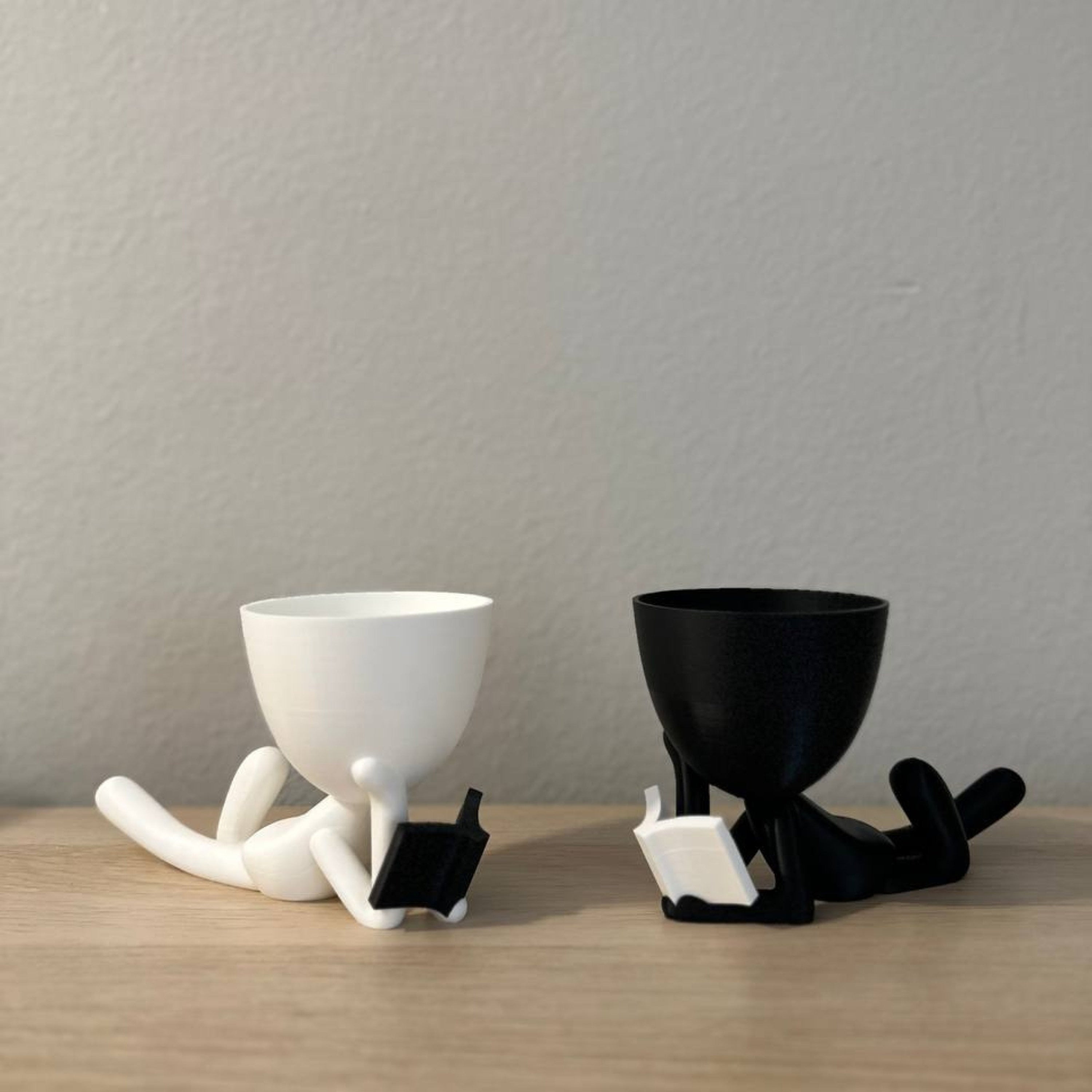 People Planter Book Reader - Pots With Drainage - People Planter pot - Suculenta Planter - Book Ends - Plant Pot Gift Reading Book