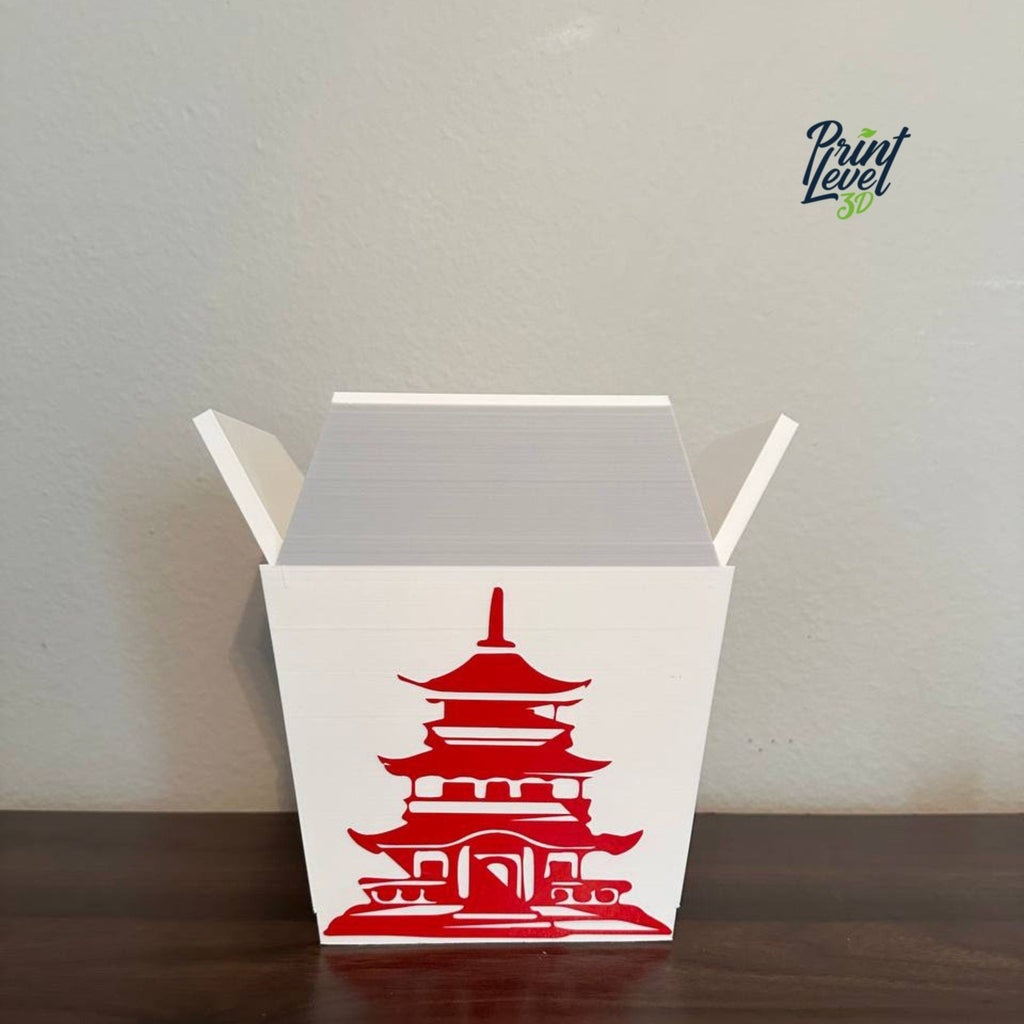 Full Set Chinese Planter Take-Out Box Large with Drainage Tray - FREE TWO CHOPSTICKS - Chinese Take out Planter Pot - 3D printed planter