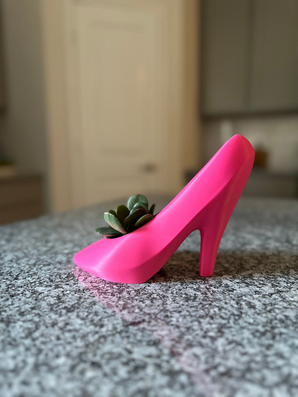 High Heeled Planter Pot for Small Plants, Air Plant, whit Drainage hole, Pink Decor