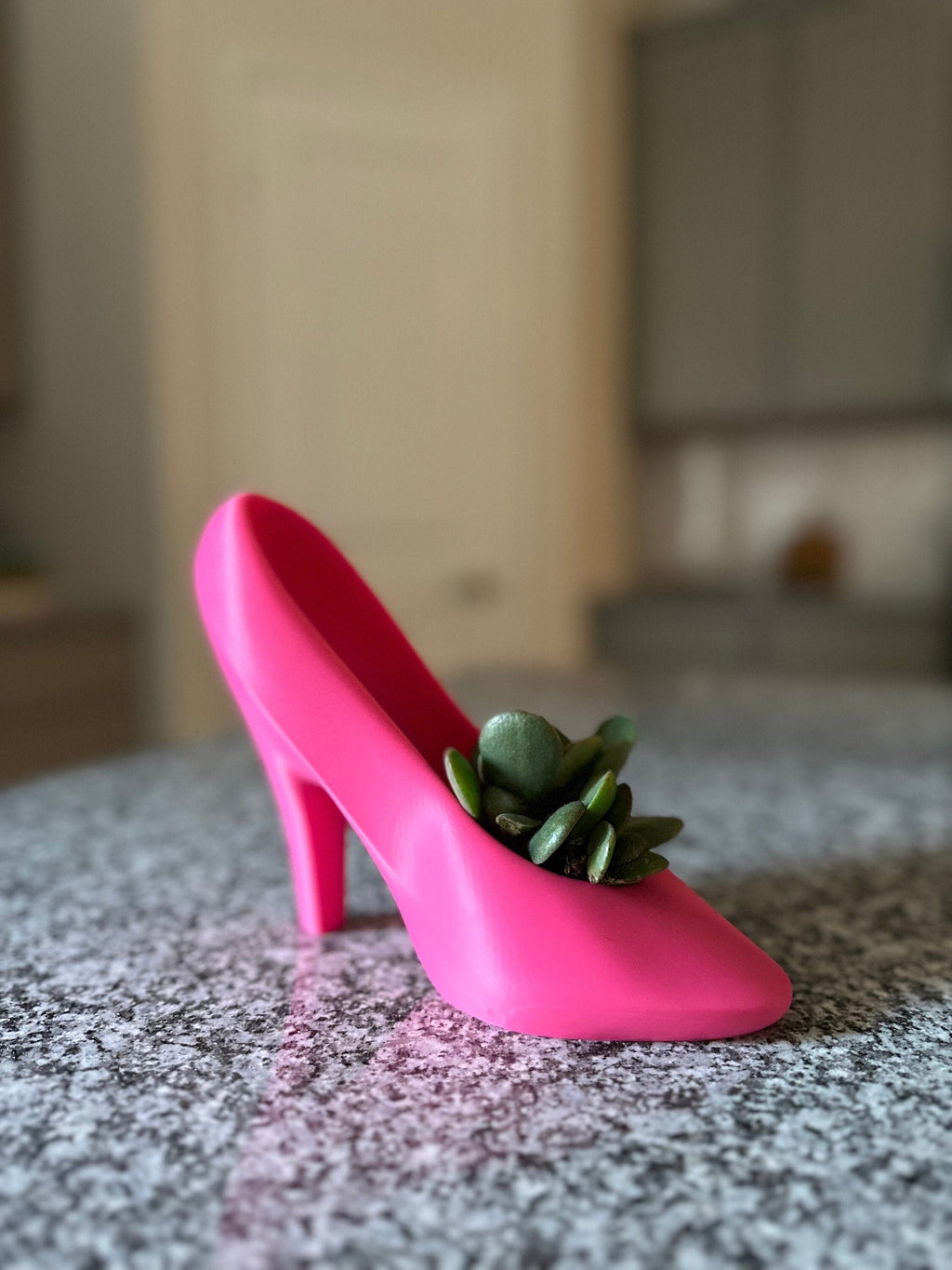 High Heeled Planter Pot for Small Plants, Air Plant, whit Drainage hole, Pink Decor