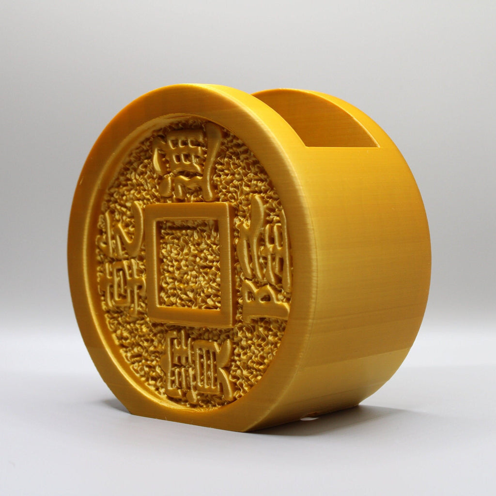 Year Of The Dragon Planter with drainage Chinese coins, Zen Desk Planter, chinese planter, pots with drainage, 3D printed planter