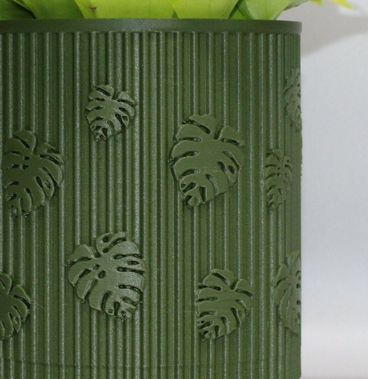 Starter Planter pot Monstera whit drain tray, 3D printed planter, plant lovers gift, valentine home decor