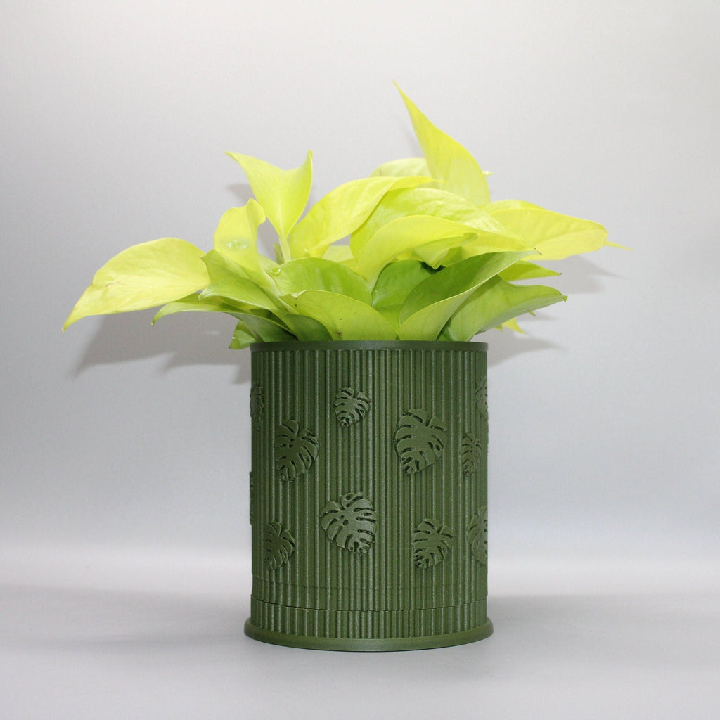 Starter Planter pot Monstera whit drain tray, 3D printed planter, plant lovers gift, valentine home decor