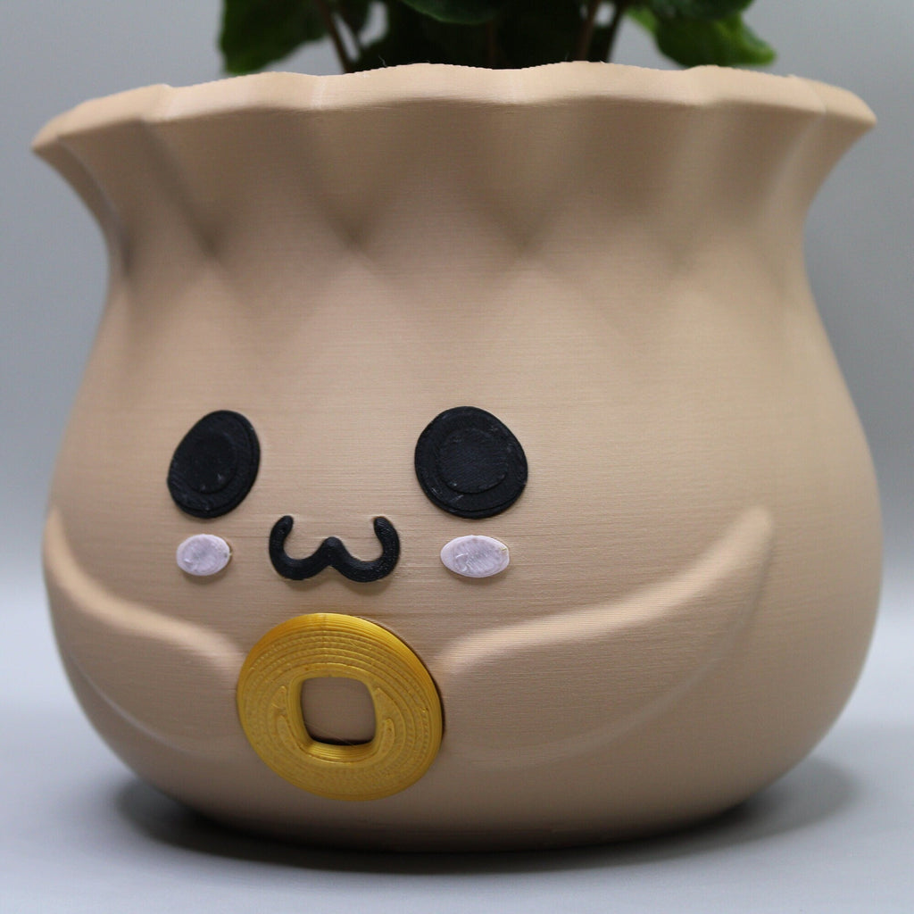 kawaii Bao Bun planter pot with drainage, plant lovers gift, pot Smiling Plant Pot, Kawaii Cute plant pot , Smiling Face Planter