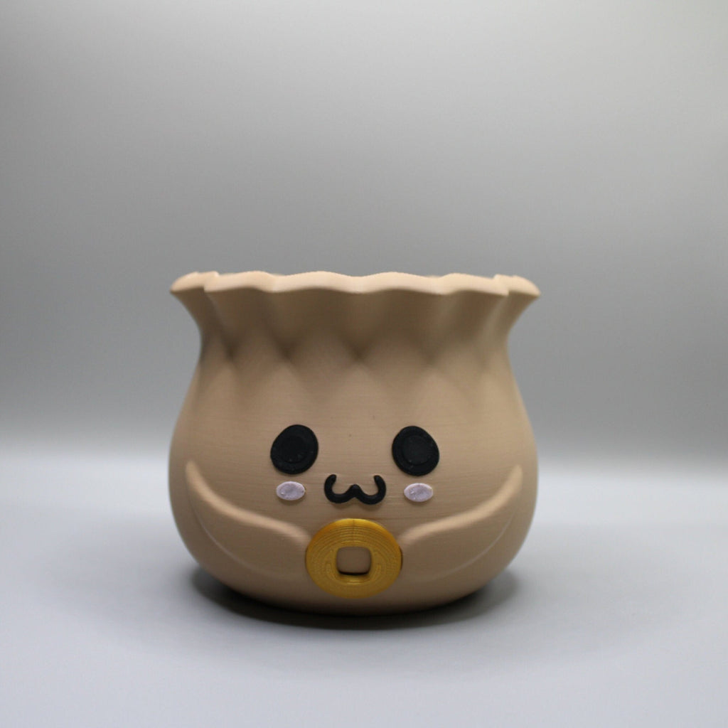 kawaii Bao Bun planter pot with drainage, plant lovers gift, pot Smiling Plant Pot, Kawaii Cute plant pot , Smiling Face Planter