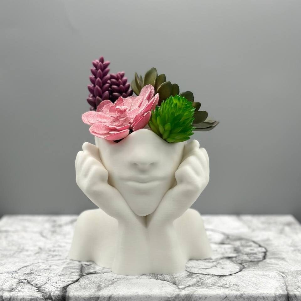 Women face planter pot home decor, Head Planter pot, Preppy Room Decor, coquette room decor 3D printed planter