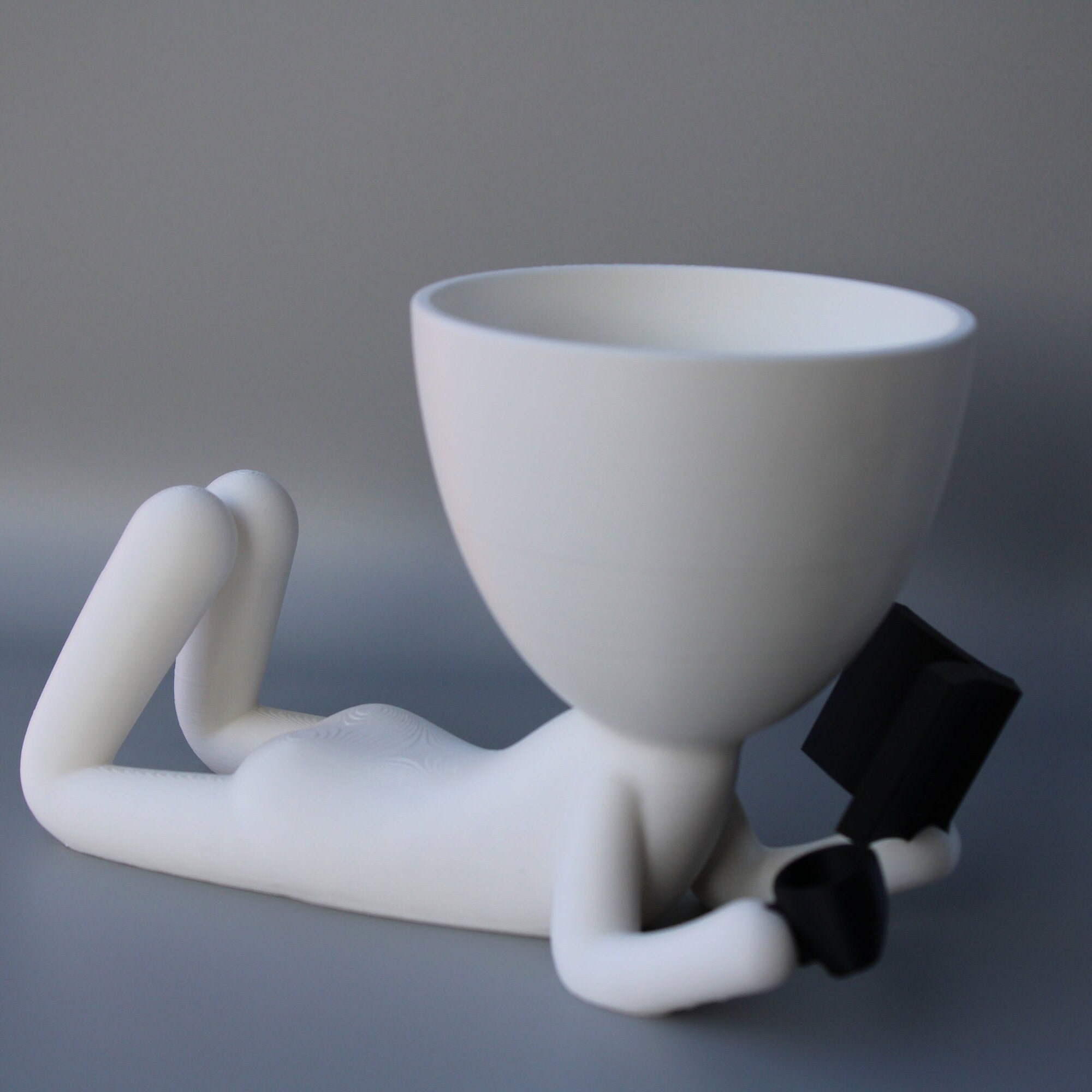 People Planter Book Reader and Coffee - People Planter pot - Book Ends - plant lovers gift - coffee shop decor - 3D printed planter