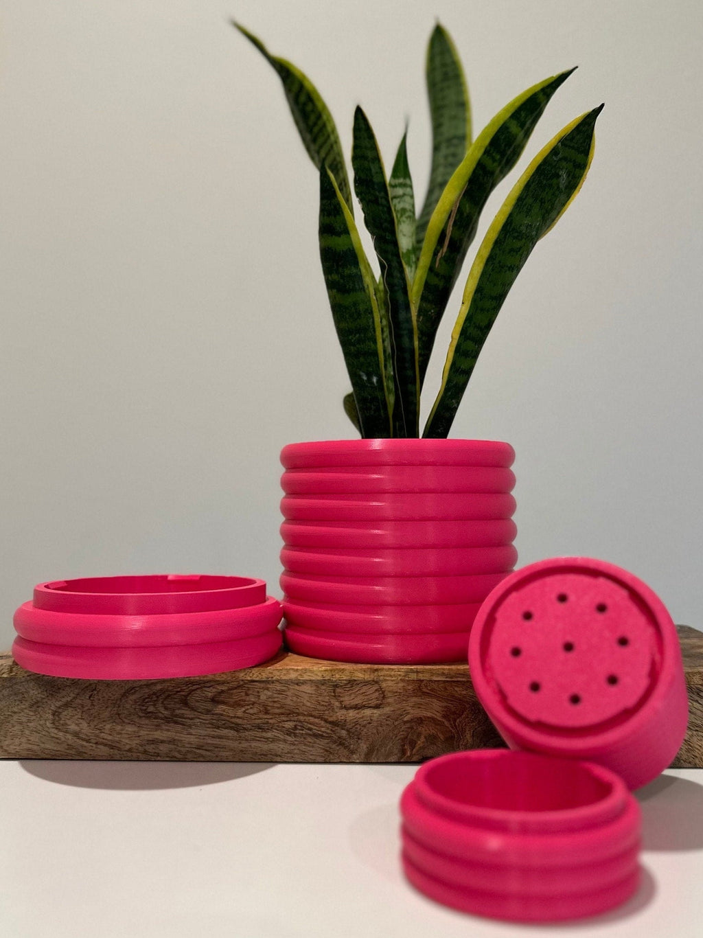 Bubble Planter Pot , indoor plant stand with Hidden Drip Tray, 3D Printed Planter The Poppy, Garden Decor