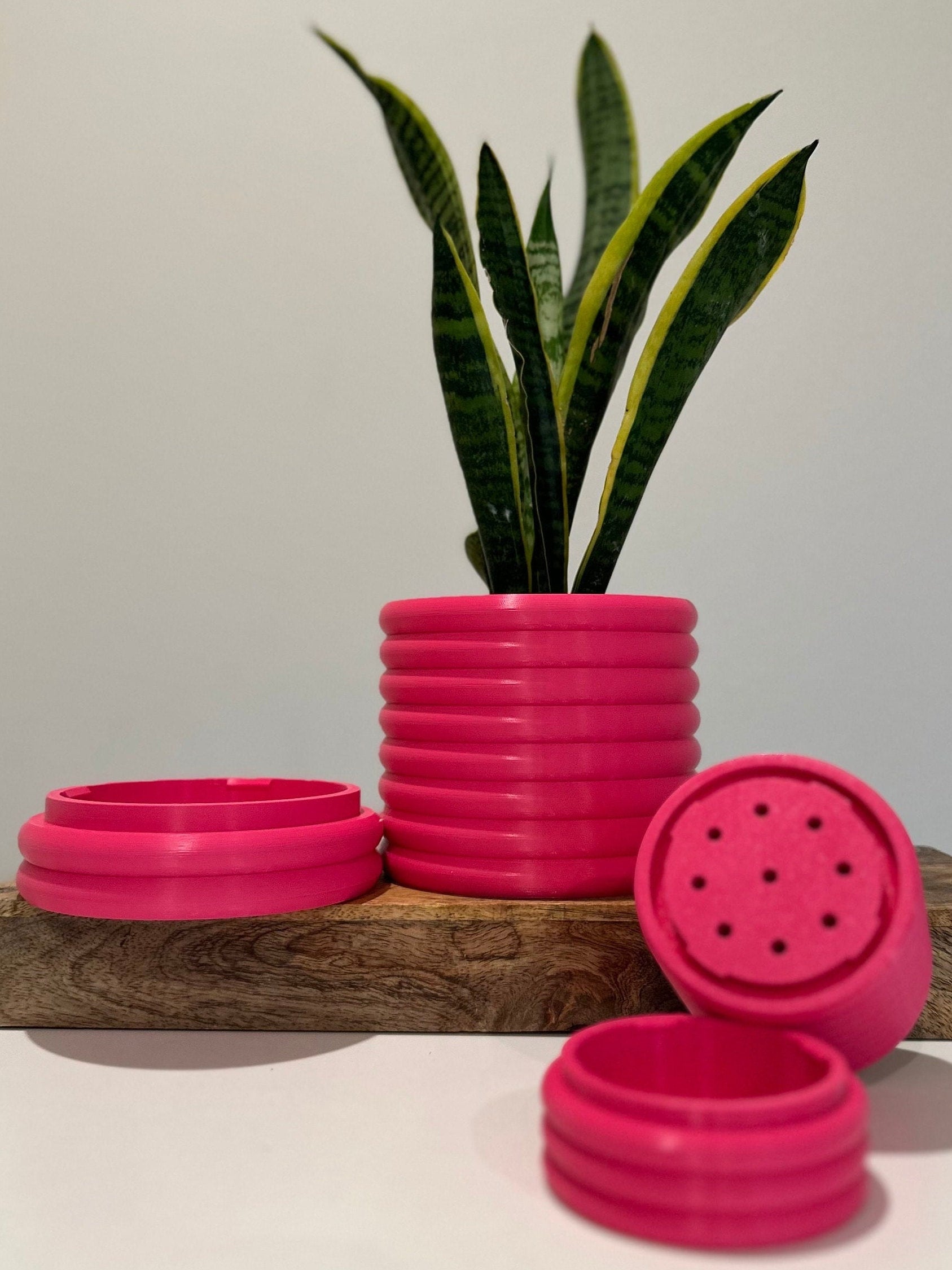 Bubble Planter Pot , indoor plant stand with Hidden Drip Tray, 3D Printed Planter The Poppy, Garden Decor