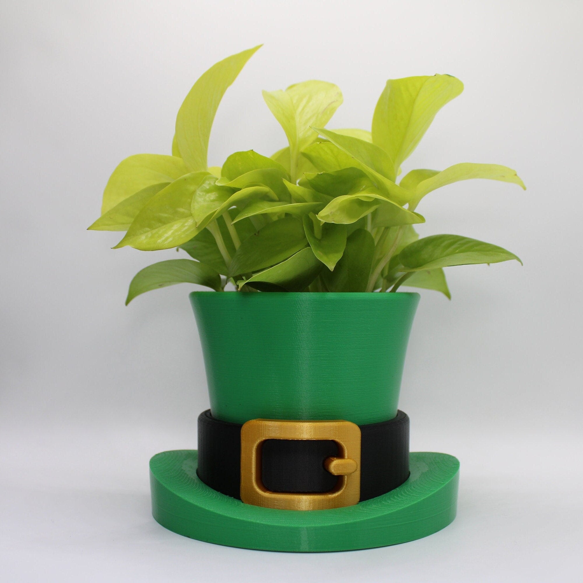 Saint Patrick's Day Leprechaun Hat 3D printed planter whit drain tray, planter pot indor custom planter