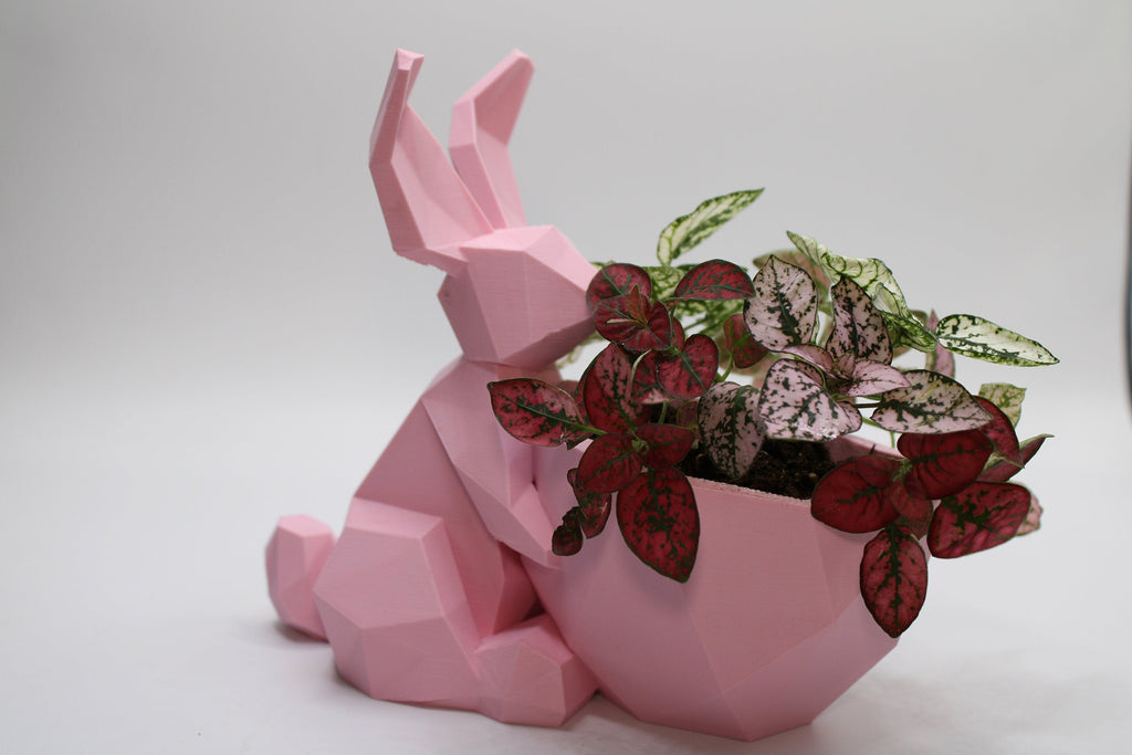 Polygonal shelter Bunny Planter - Rabbit Planter Pot Easter Decor - Easter Planter - 3D Printed Planter