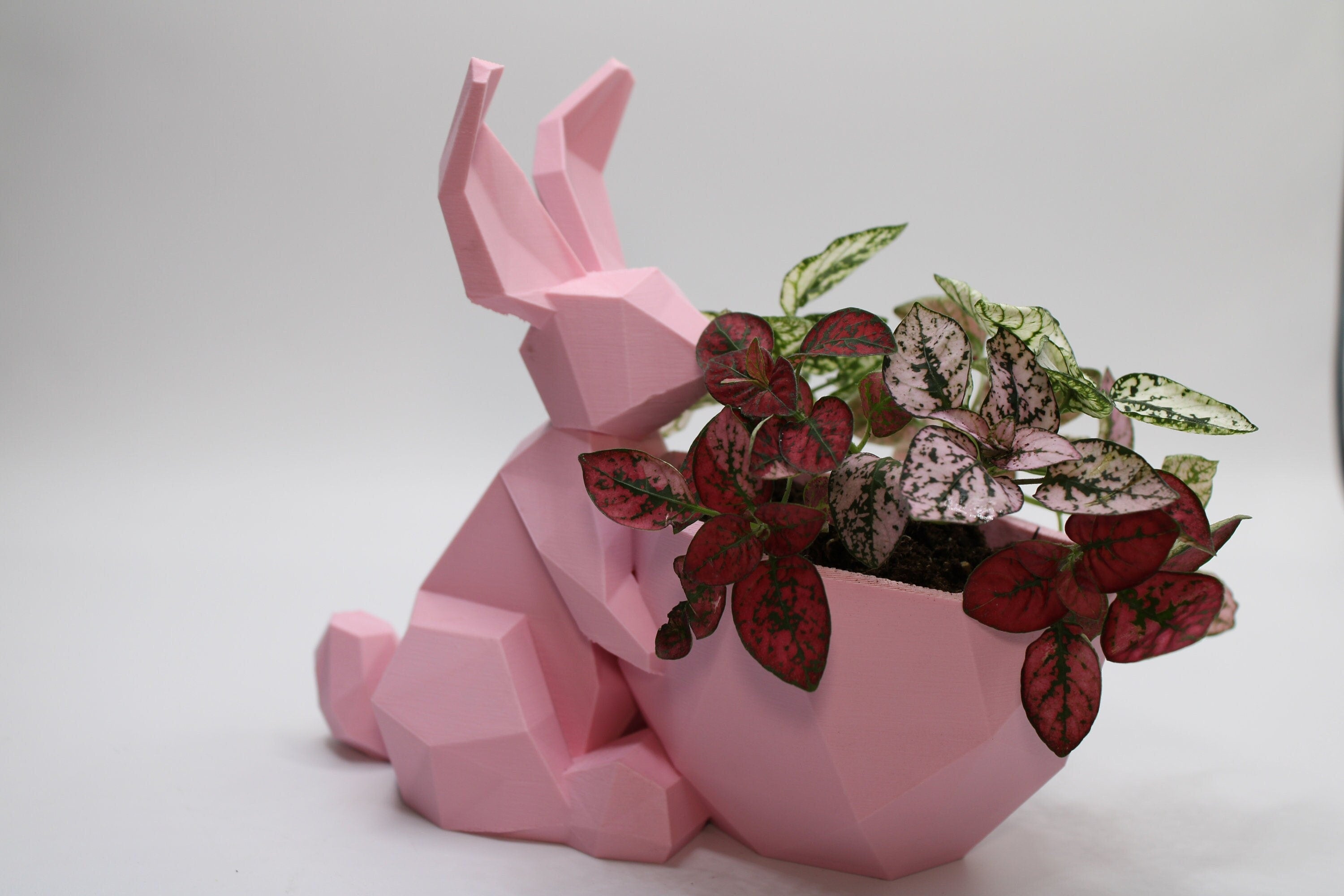 Polygonal shelter Bunny Planter - Rabbit Planter Pot Easter Decor - Easter Planter - 3D Printed Planter