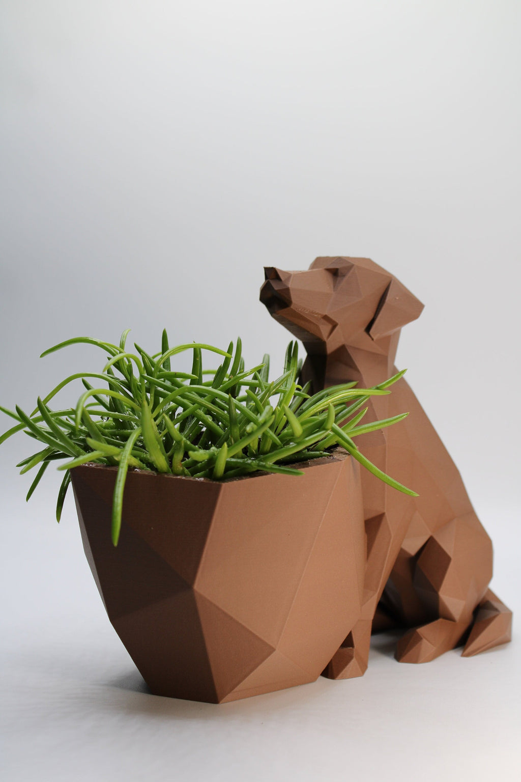 Paper planter pot Low Poly Polygonal Haven in the Form of an Dog - 3D Printed Planter with Drainage - Plant Lovers Gift - Indoor Planters