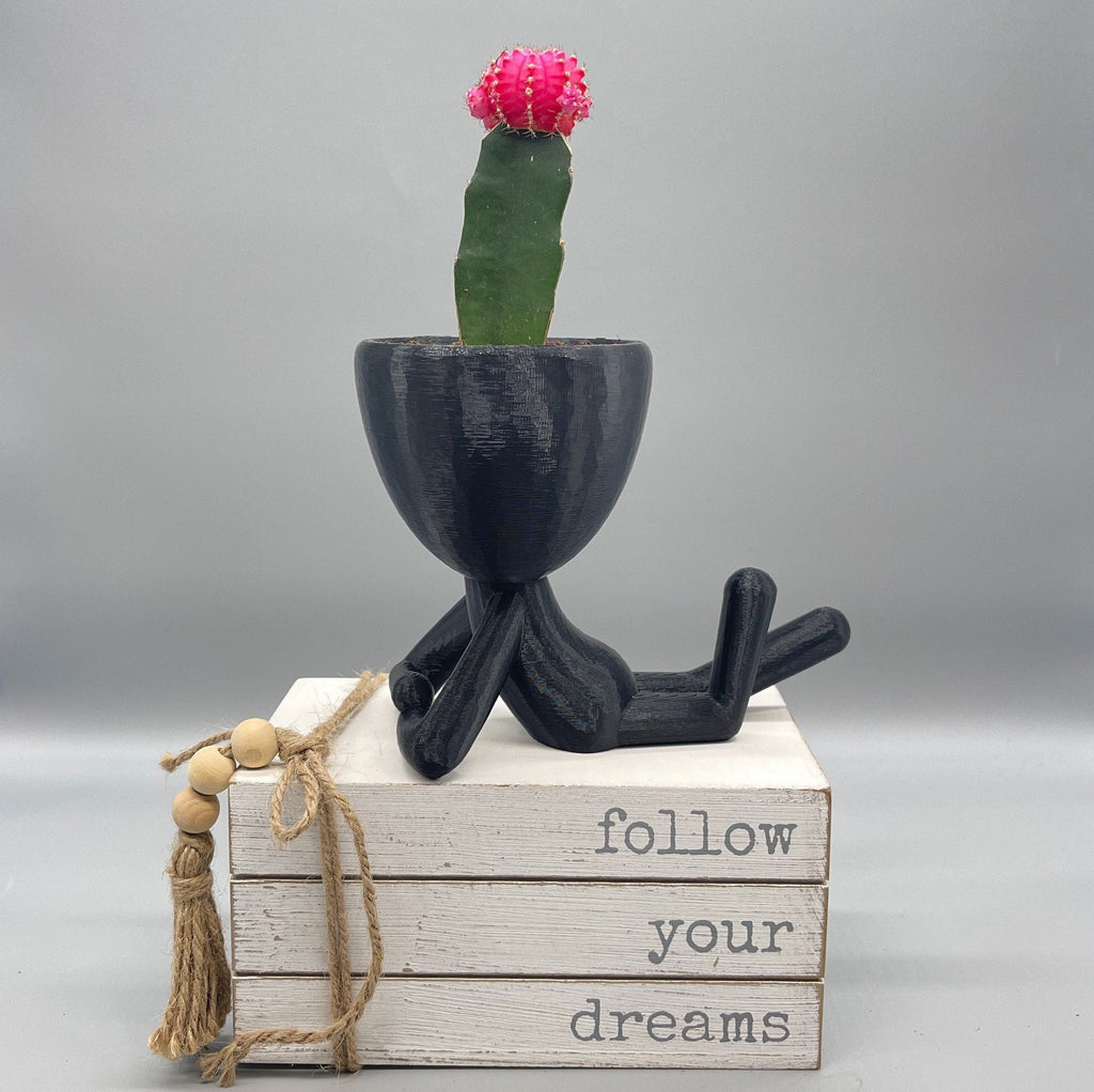 Robert the Cute Planter Set - Unique Succulent Plant Pots for Zen Vibes - 3D Printed Planter