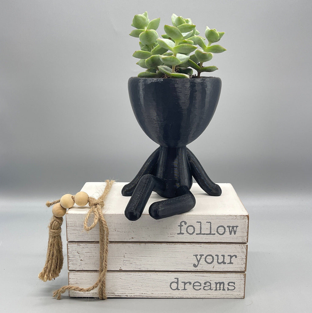 Robert the Cute Planter Set - Unique Succulent Plant Pots for Zen Vibes - 3D Printed Planter