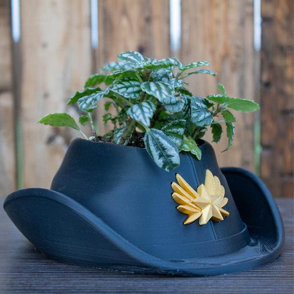Cowboy Hat Planter Pot whit drain tray - Home Decoration - Pots With Drainage - Decor - Gift for Her - Succulent planter- 3D printed planter