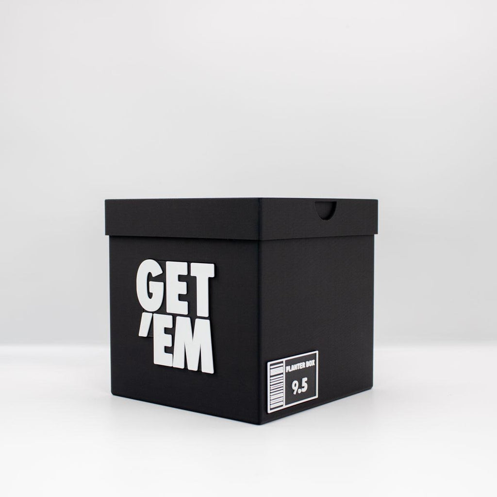 Get 'Em Sneakers Box Planter Pot - 3D Printed - Sneaker Room Decor - Sneaker Head Decor- Unique planter Get em for indoor with Drainage hole