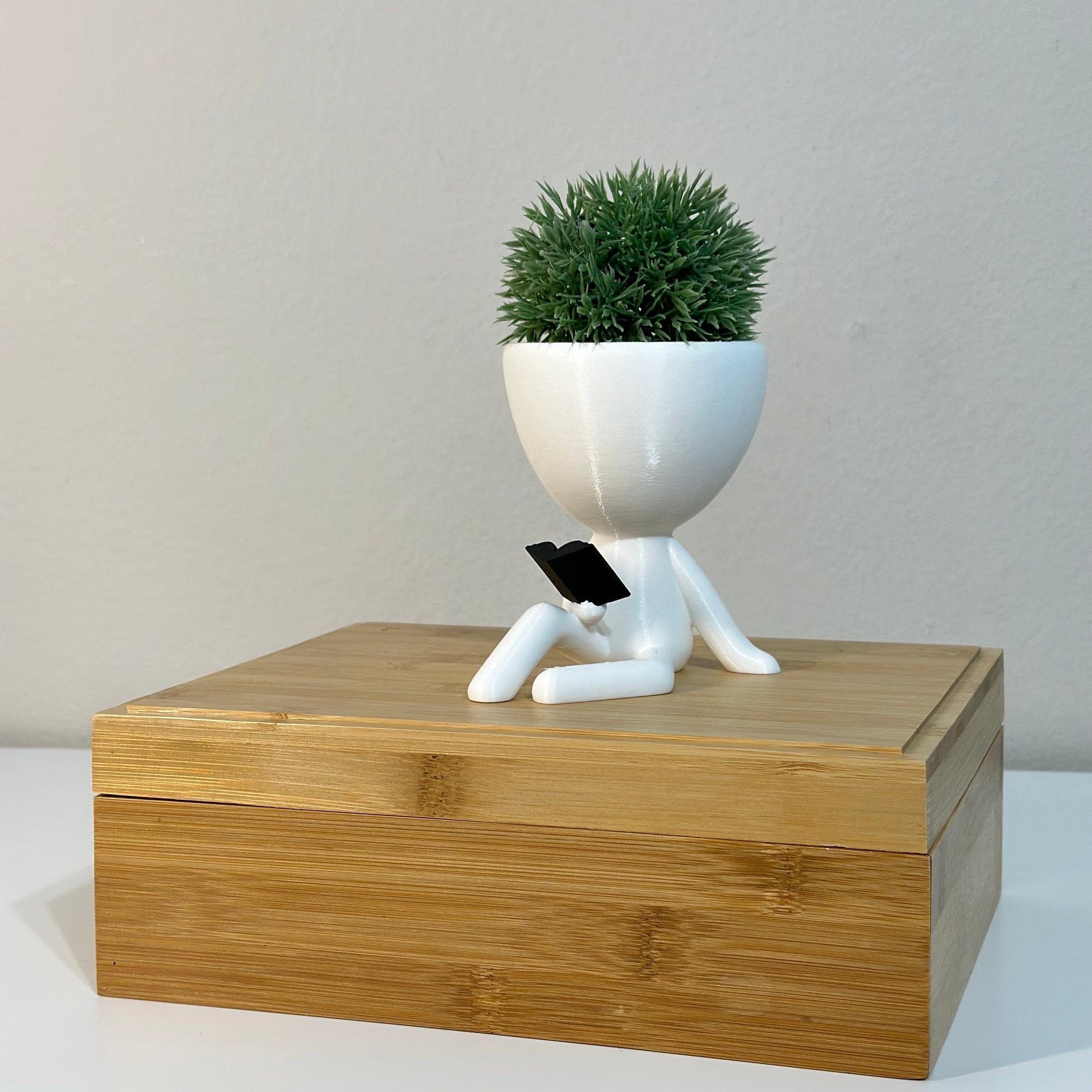 People Planter Book Reader Pots With Drainage - People Planter pot- Succulent Planter - Person Planter - Plant Pot Gift - Book Lover Ideas