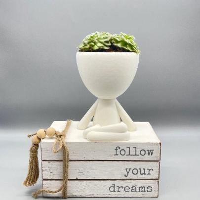 Person Planters - Plant Pot Robert - Zen Planter - cute planters - happy pot - 3d printed planter - plant lovers gift - Succulent Planter