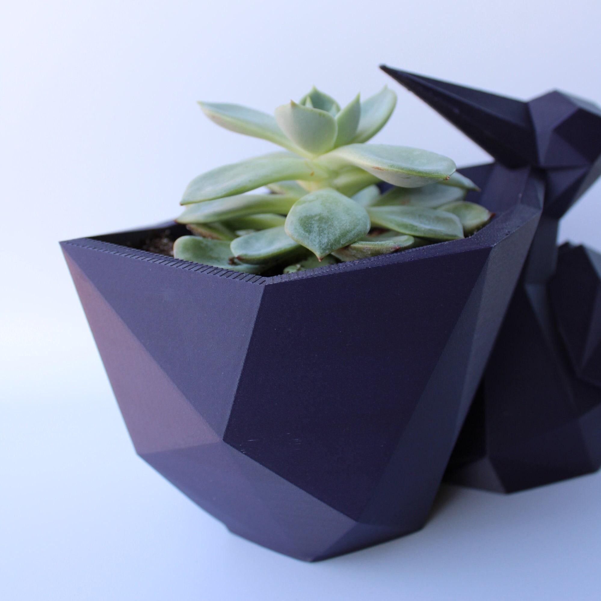 Polygonal Pelican Succulent Planter with Drainage - Cute Plant Pot for Indoor Plants - Stork - 3D Printed Planter - Plant Lovers Gift