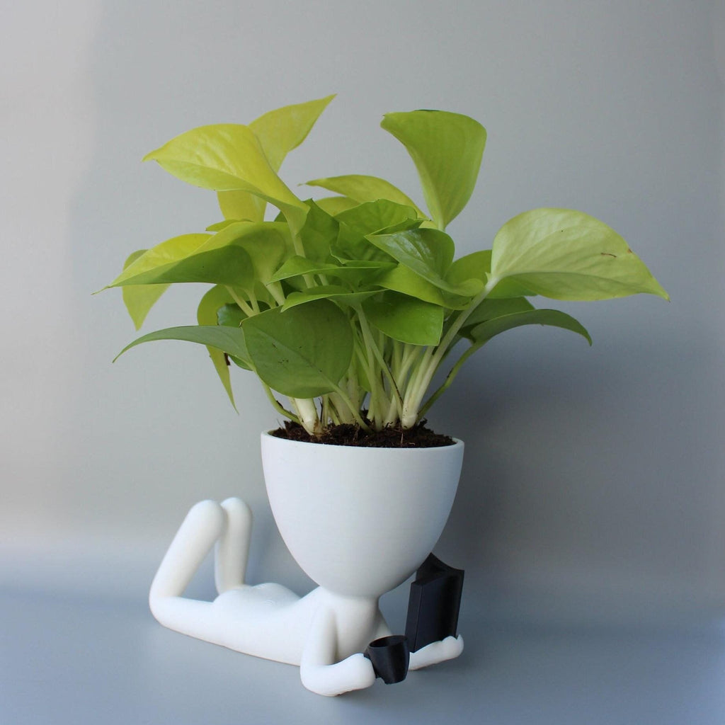People Planter Book Reader and Coffee - People Planter pot - Book Ends - plant lovers gift - coffee shop decor - 3D printed planter