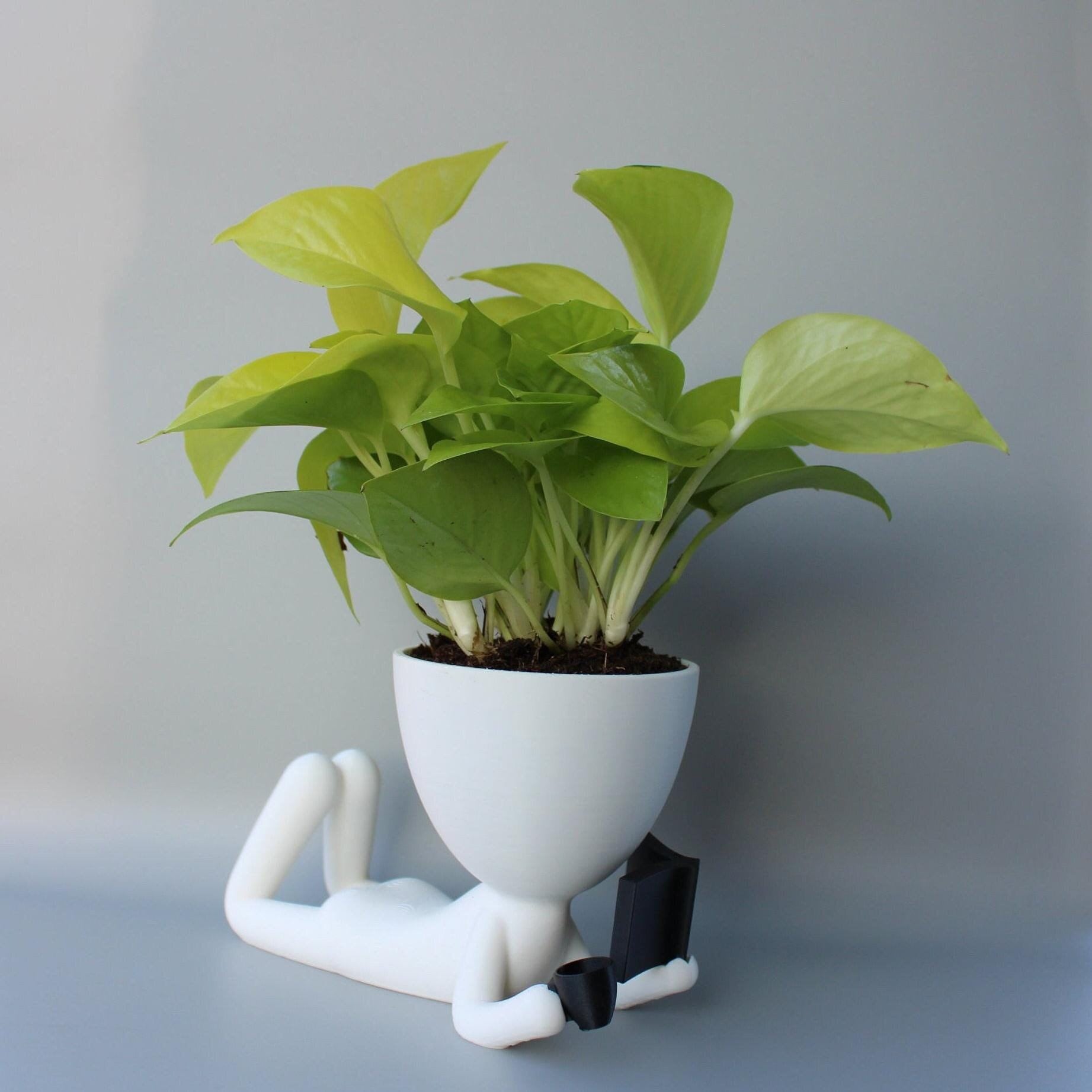People Planter Book Reader and Coffee - People Planter pot - Book Ends - plant lovers gift - coffee shop decor - 3D printed planter