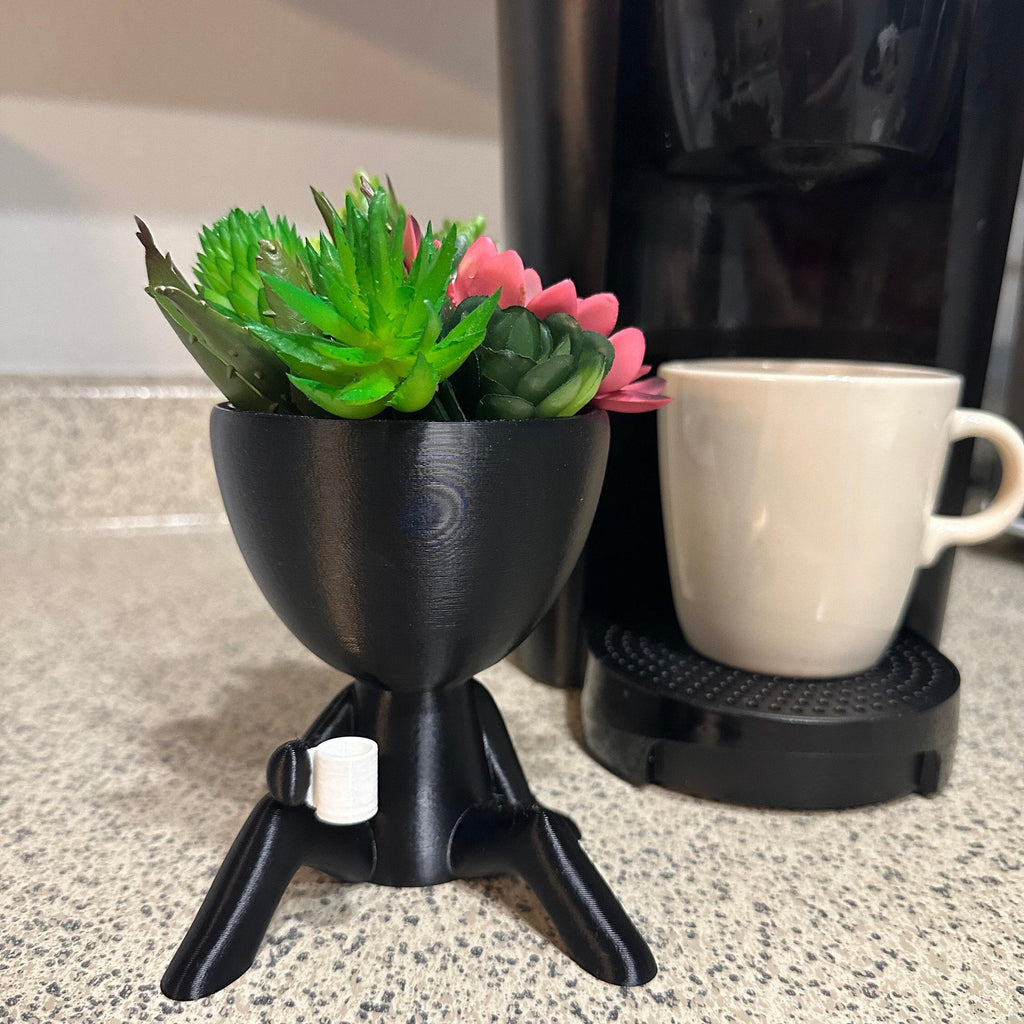 Unique 3D Printed Coffee People Planter with Drainage for Ideal Decor in Shops and Bars