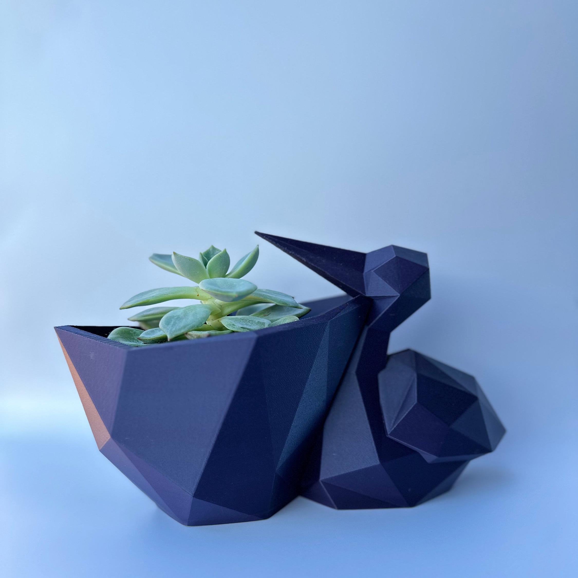 Polygonal Pelican Succulent Planter with Drainage - Cute Plant Pot for Indoor Plants - Stork - 3D Printed Planter - Plant Lovers Gift