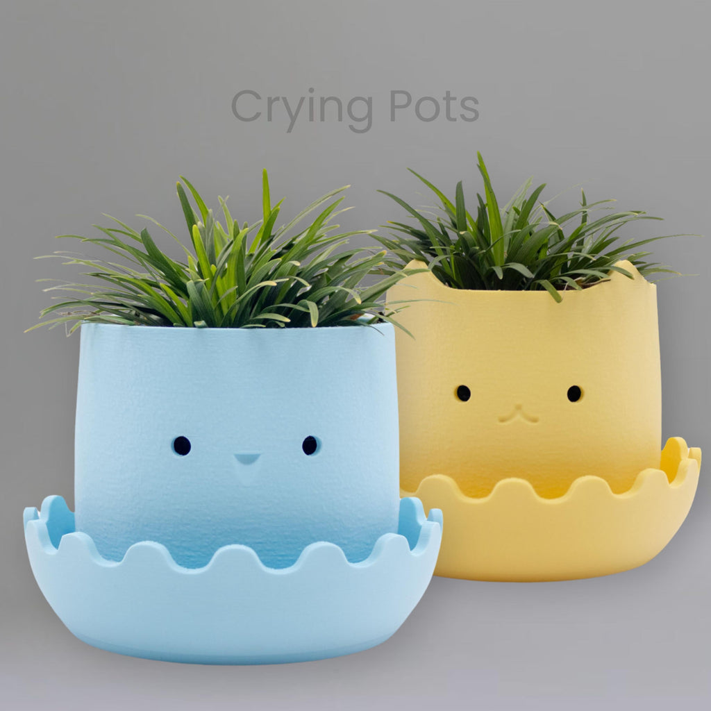 Crying Pots for Indoor Plants - Happy Plant Pot - Smiling Decor -Cute Gardening Gift, 3D printed planter
