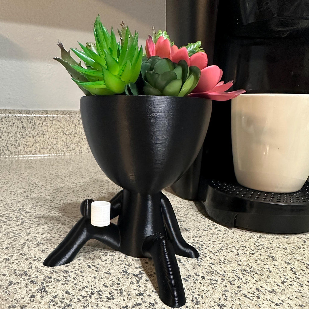 Unique 3D Printed Coffee People Planter with Drainage for Ideal Decor in Shops and Bars