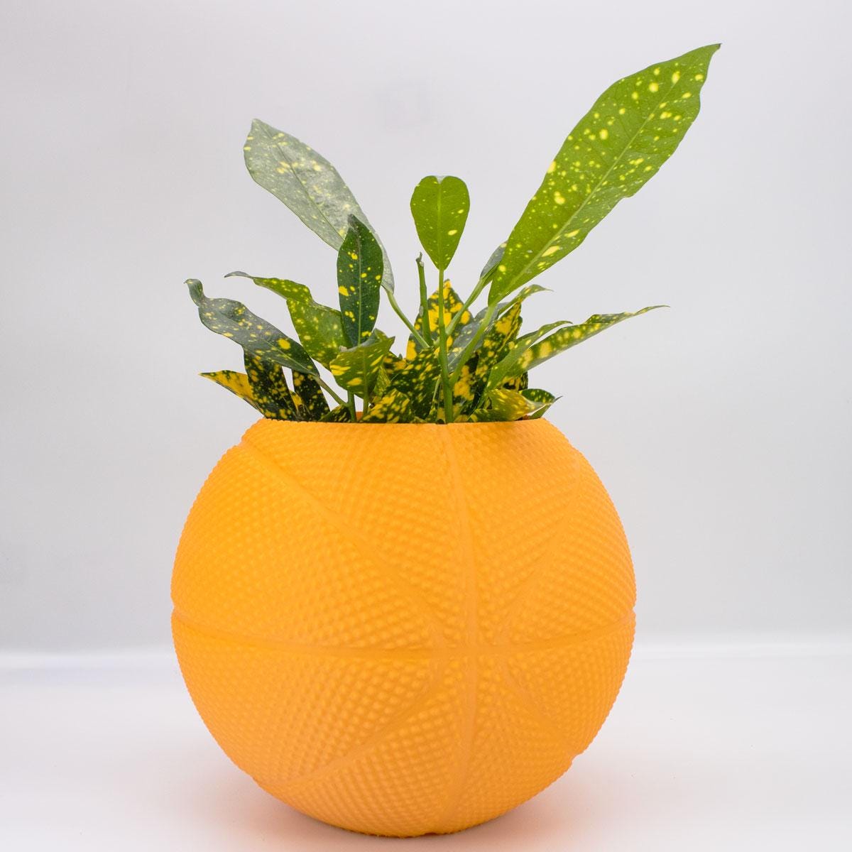 Basketball Planter Pot 3D Printed With Drainage Hole Pot opening 4.1 in - Pen Holder & Pencil Holders- Unique Planter For Indoor and outdoor