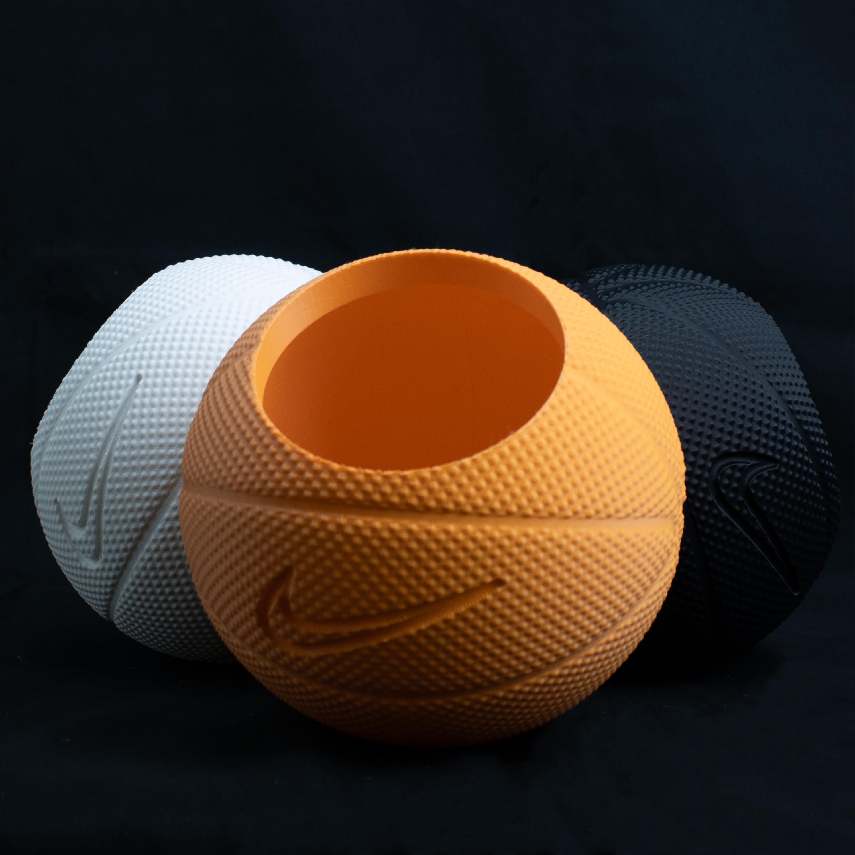 Basketball Planter Pot 3D Printed With Drainage Hole