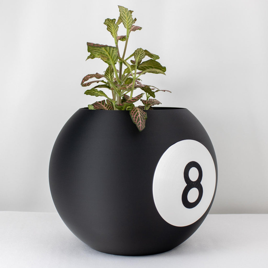 8-Ball Planter Pot with Drainage - Modern Decor for indooor - Gardening Enthusiasts -  Eco-Friendly -  Unique Plant Pot - Billiard Planter