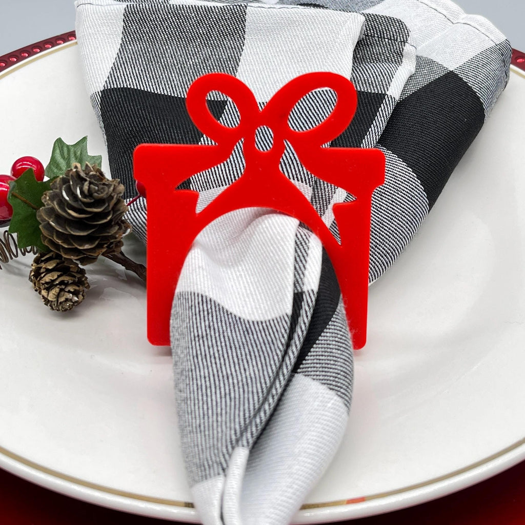 Set of 4 Ring Napkin Holder, Christmas Nose Ring, Christmas Plate Decoration, Christmas Table Decoration, Winter