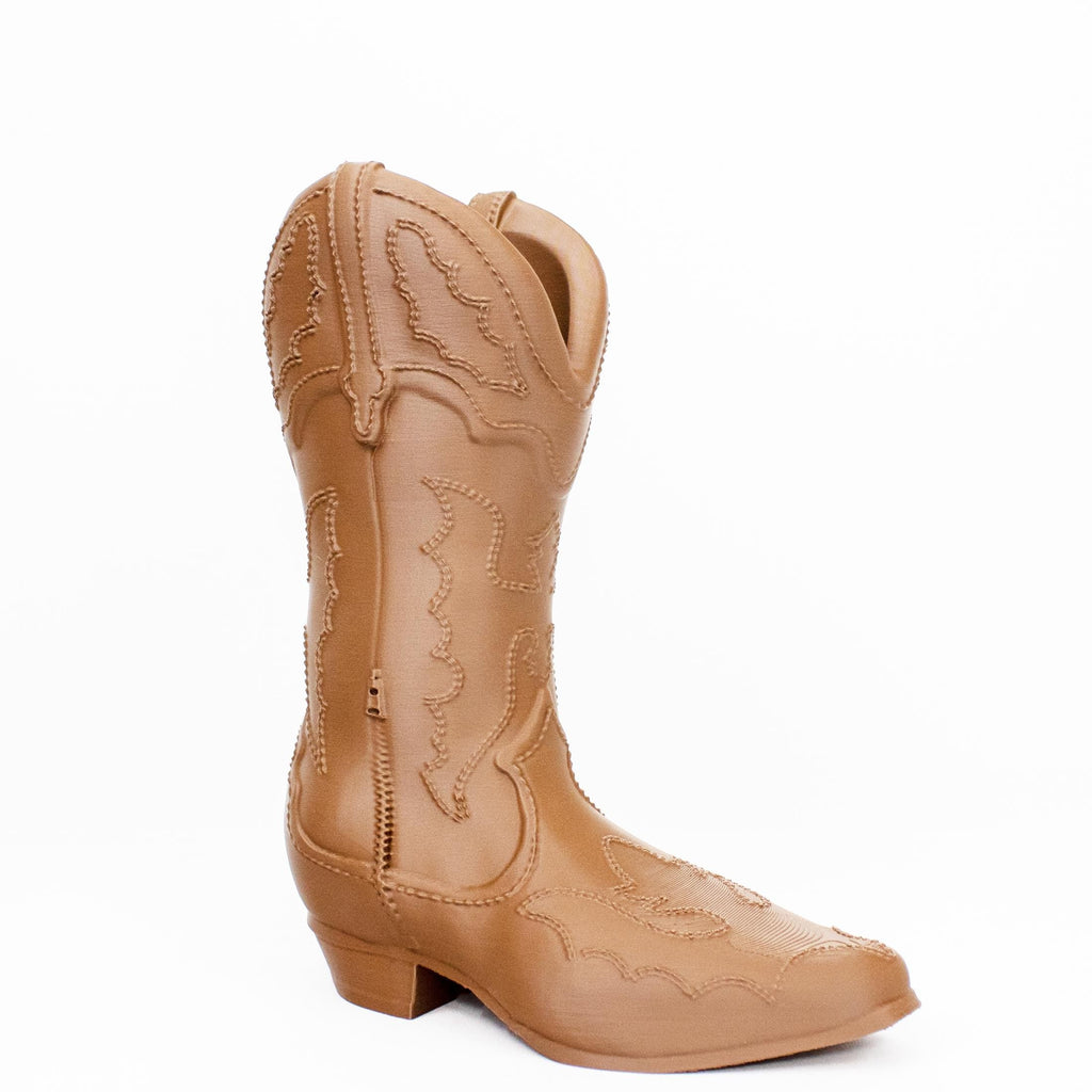 Cowboy Boot Vase with Embroidered Detailing - Rustic Wild West Charm for Flowers & Decor - Vase for Blooming Bouquets - Flower Vase