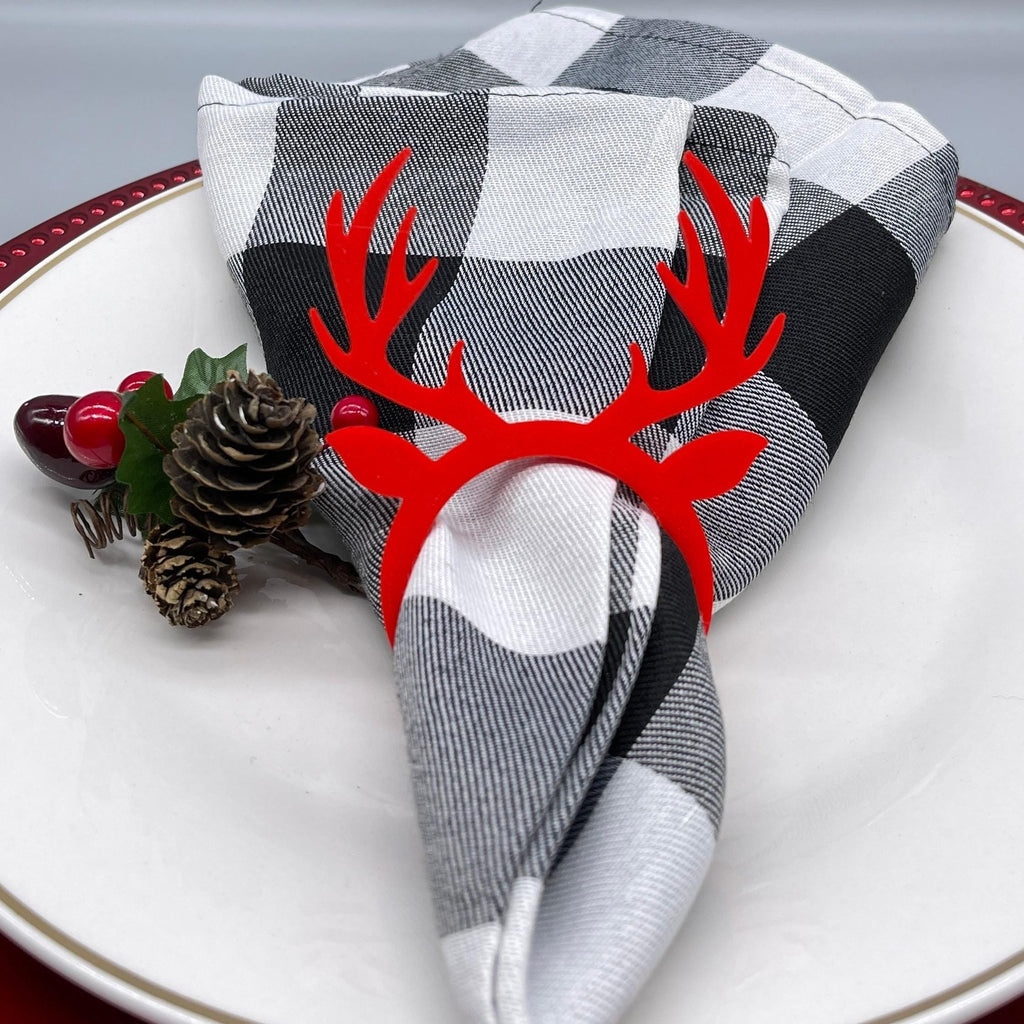 Set of 4 Ring Napkin Holder, Christmas Nose Ring, Christmas Plate Decoration, Christmas Table Decoration, Winter