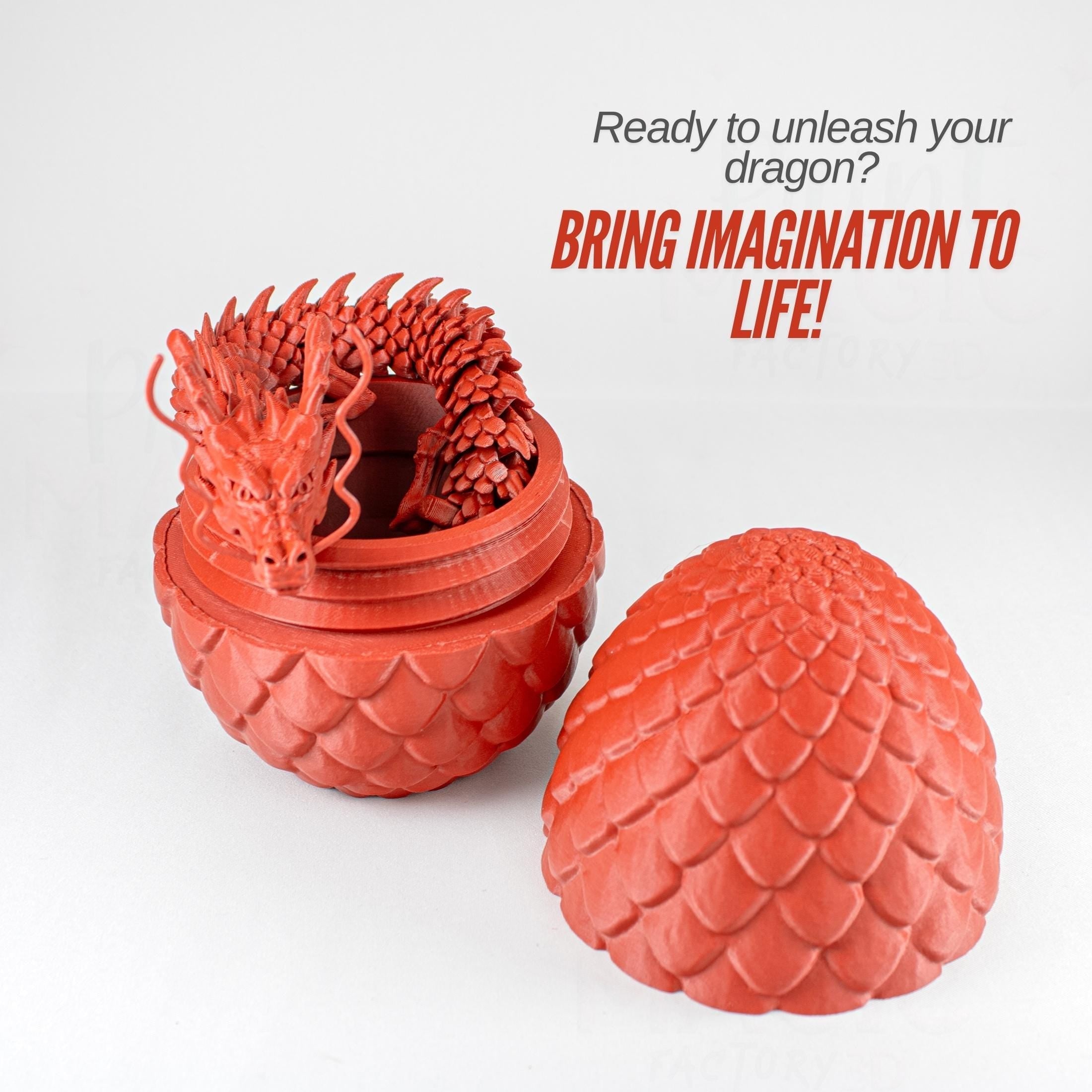 Articulated 3D Printed Dragon with Egg - Dragon Flex The Magical Fantasy Figurine for kids and adults -  ADHD - autism - relief anxiety