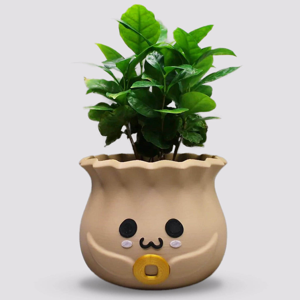 kawaii Bao Bun planter pot with drainage, plant lovers gift, pot Smiling Plant Pot, Kawaii Cute plant pot , Smiling Face Planter
