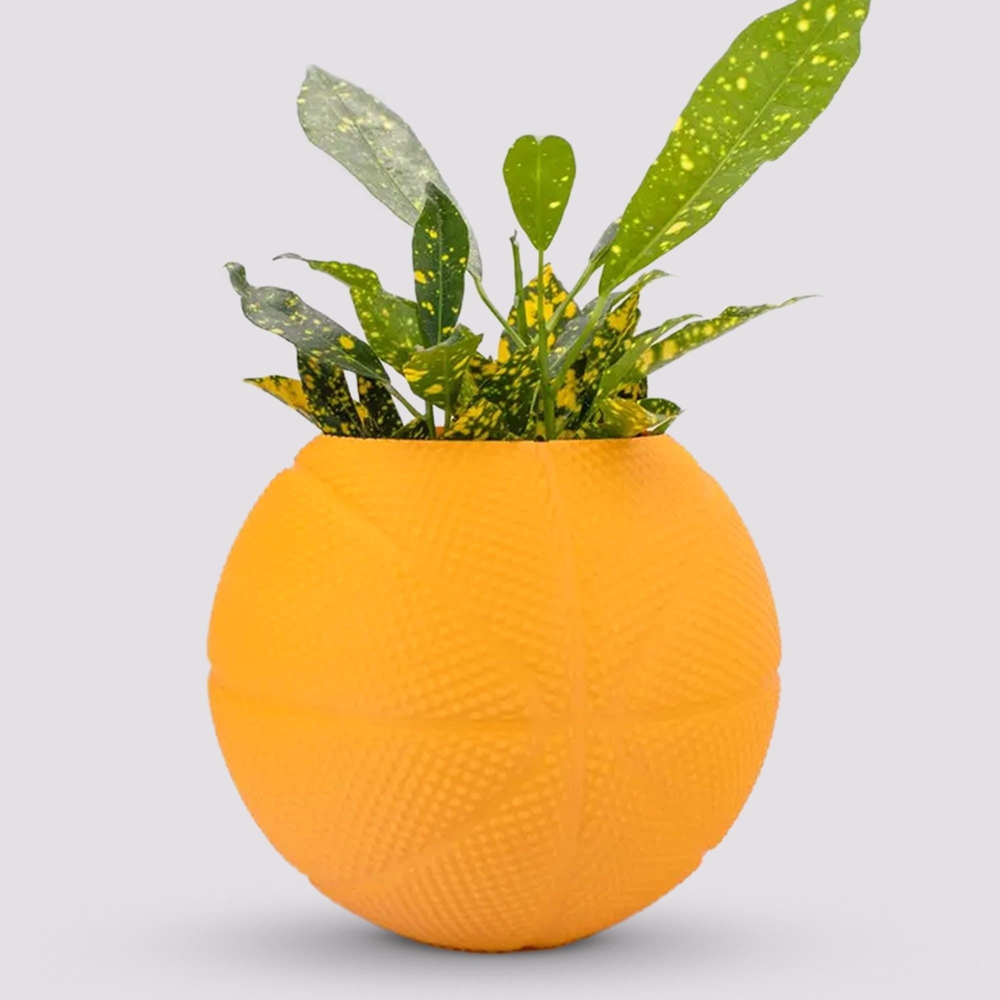 Basketball Planter Pot 3D Printed With Drainage Hole Pot opening 4.1 in - Pen Holder & Pencil Holders- Unique Planter For Indoor and outdoor