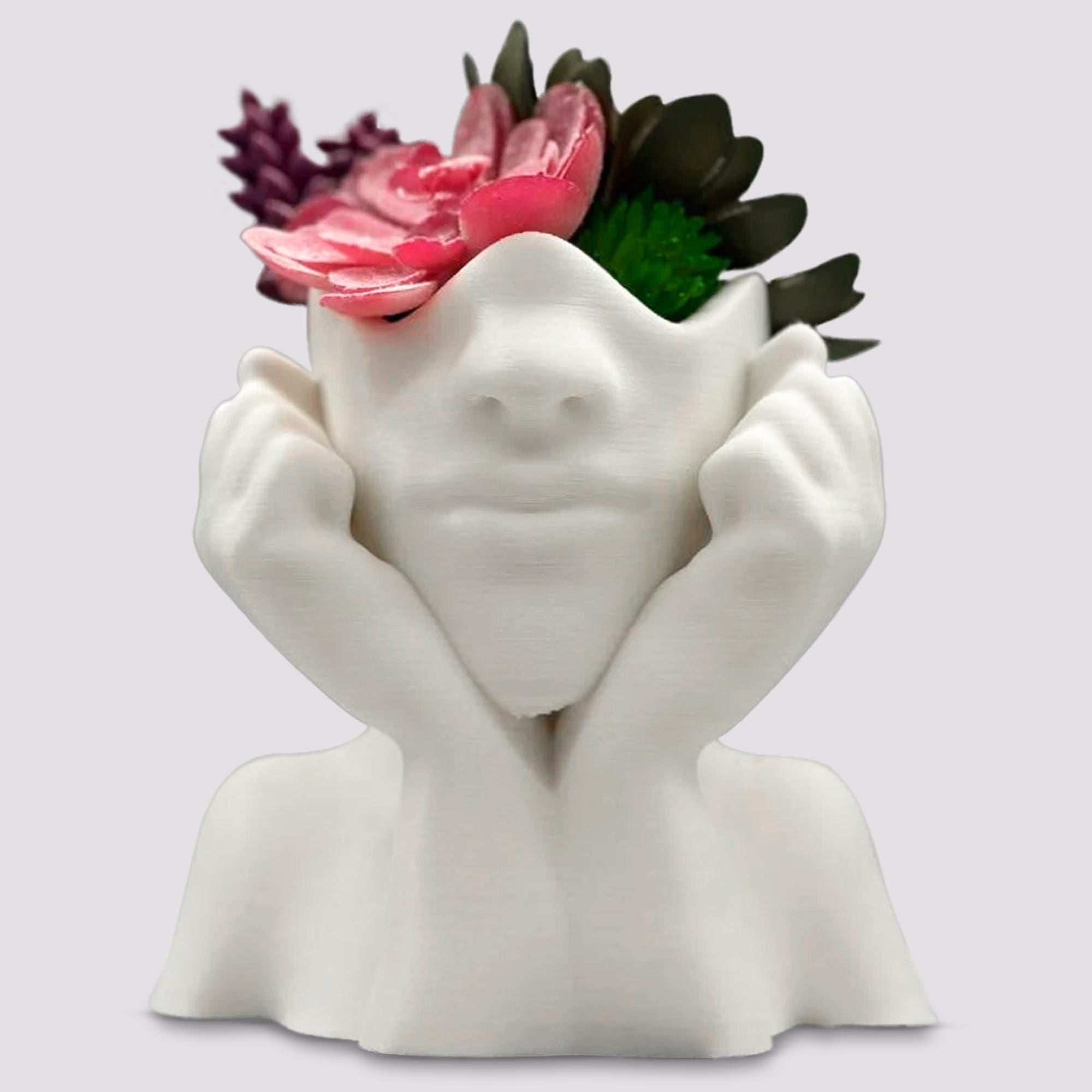 Women face planter pot home decor, Head Planter pot, Preppy Room Decor, coquette room decor 3D printed planter