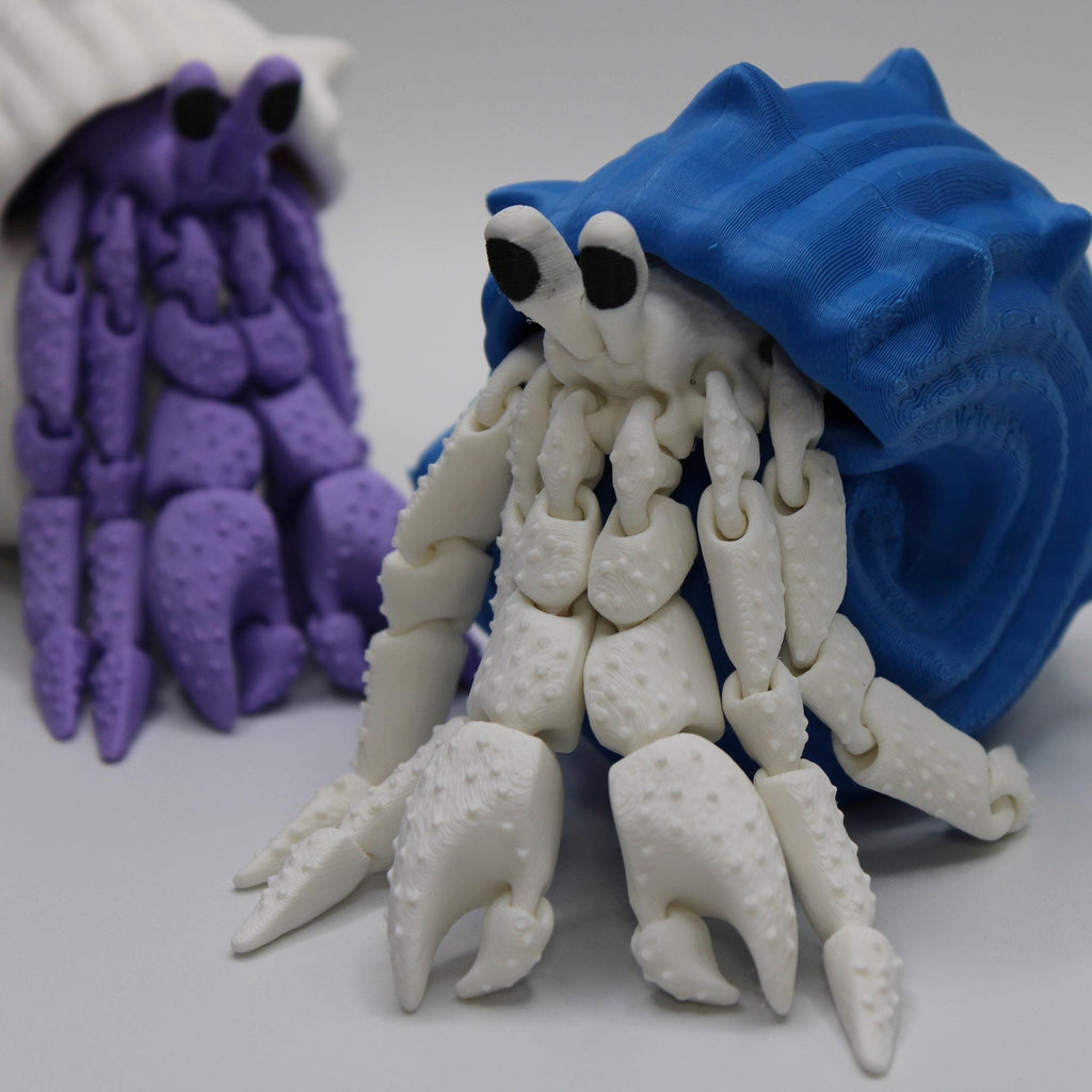 Hermit Crab Flexible 3D Print, Home Decore with our Flexible and Posable HermitCrab, office decorator 3D printed - Articulated Hermit Crab