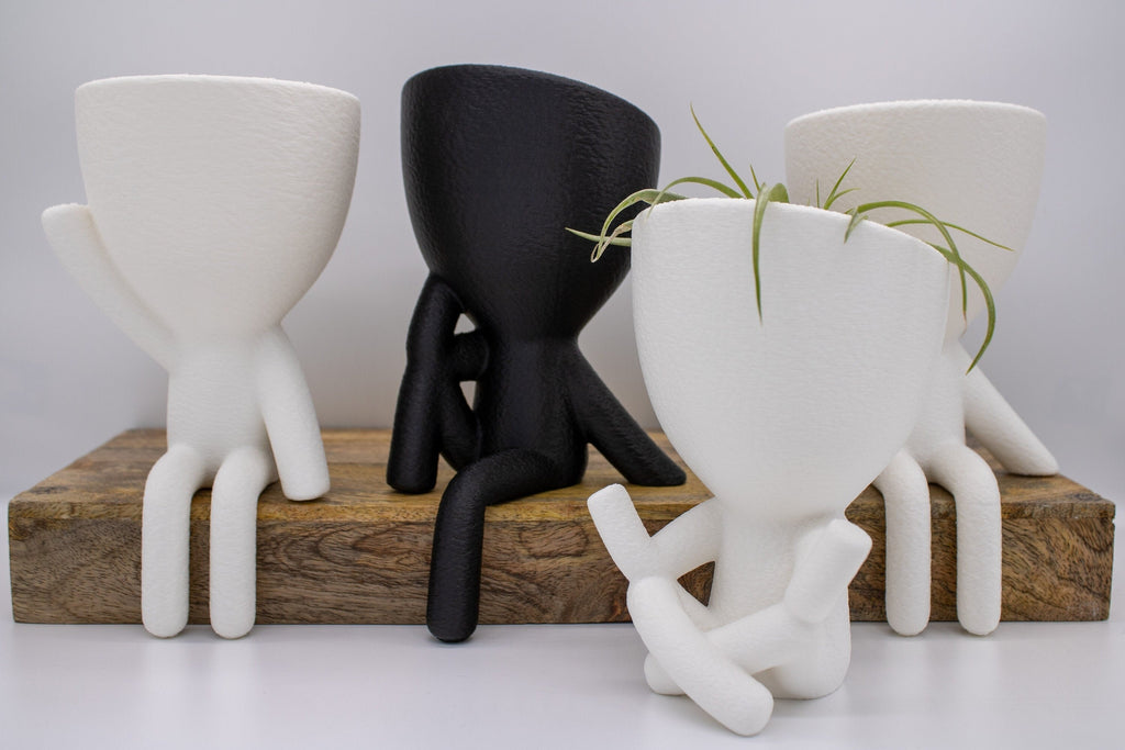 Sitting People Planter pot- Pots With Drainage - Decor - Gift for Her -Succulent planter - Cute Planter- plant lover gift -planters and pots