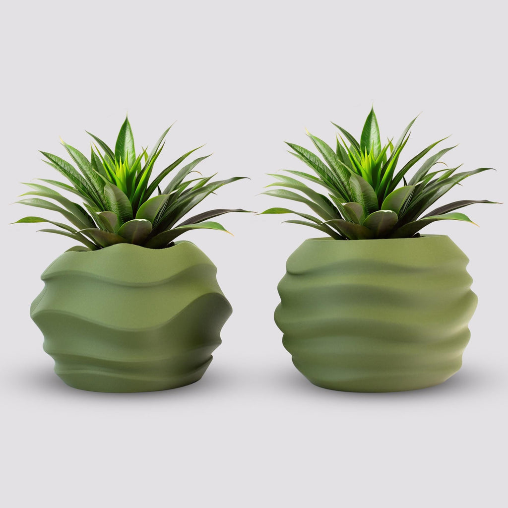 Modern wavy planter pot With Drainage hole - Plant Pot for Houseplants -  3D Printed planter -  Gardening Gift - Minimalist planter