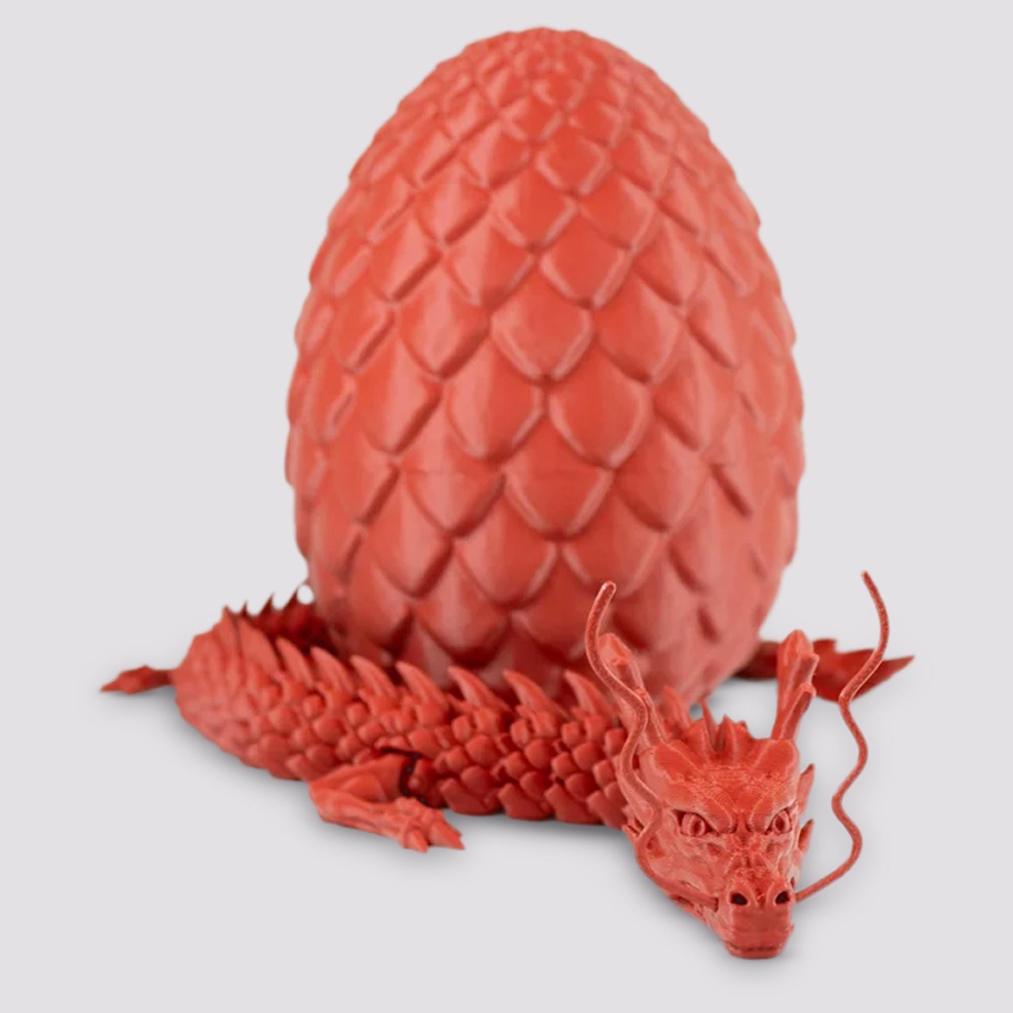 Articulated 3D Printed Dragon with Egg - Dragon Flex The Magical Fantasy Figurine for kids and adults -  ADHD - autism - relief anxiety
